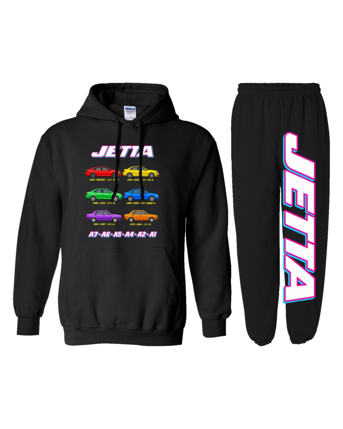 VW Jetta Evolution Hoodie + Jogger Set black hoodie and sweatpants