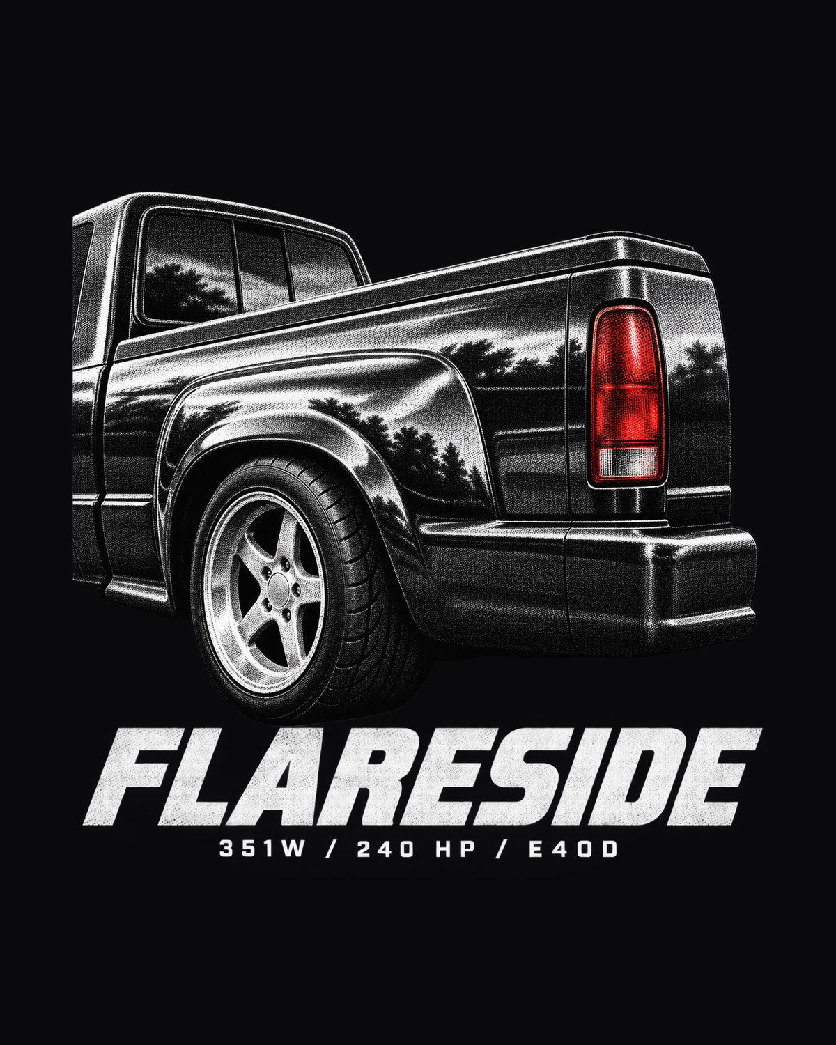 Ford F-150 SVT Lightning 1993-95 Flareside Detail Tee, 351W design only