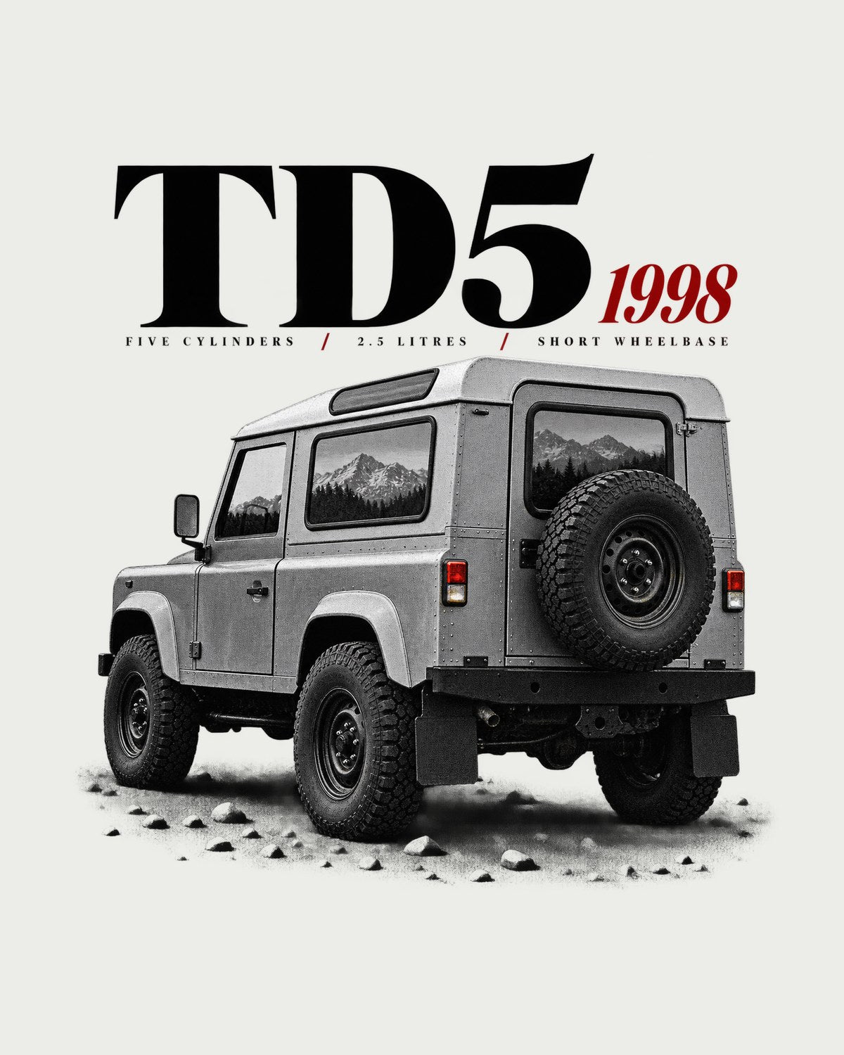 Land Rover Defender 90 Td5 1998 Editorial Graphic Tee design only