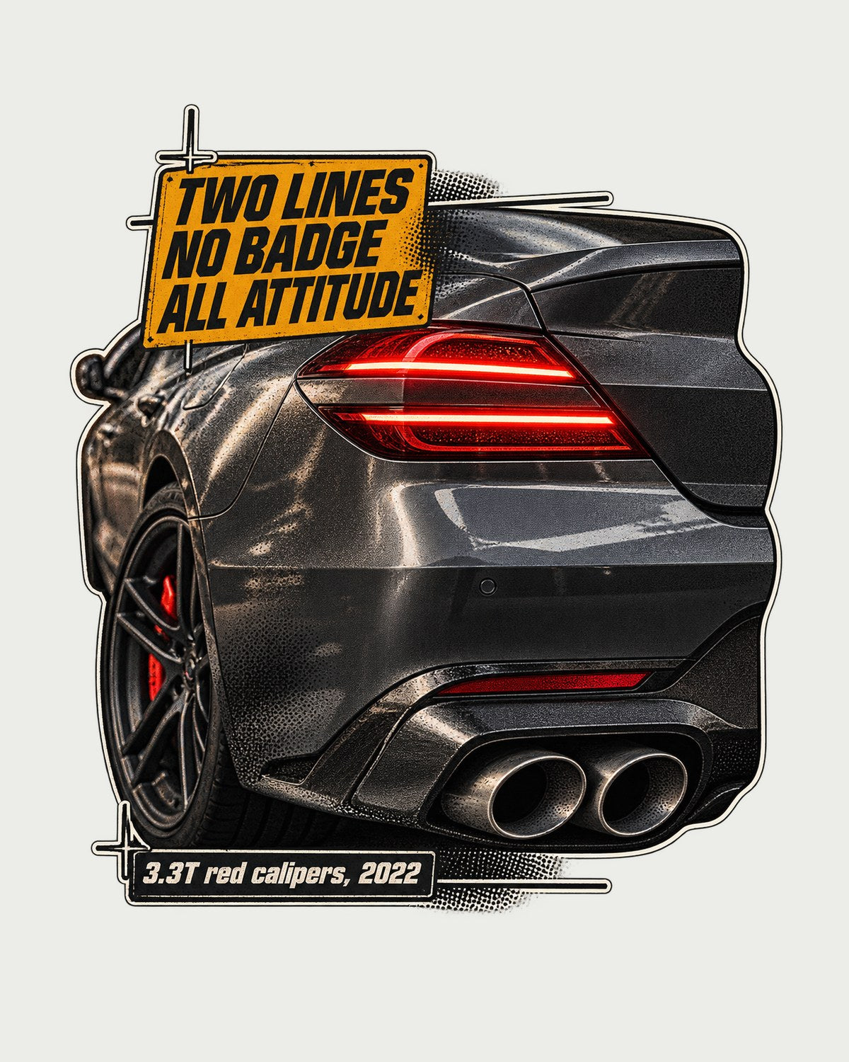 Genesis G70 Taillight Macro Shirt, Two Lines Detail Print design only