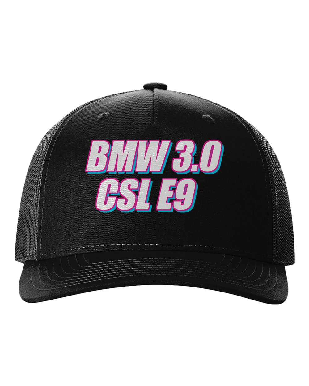 black hat front view with car name
