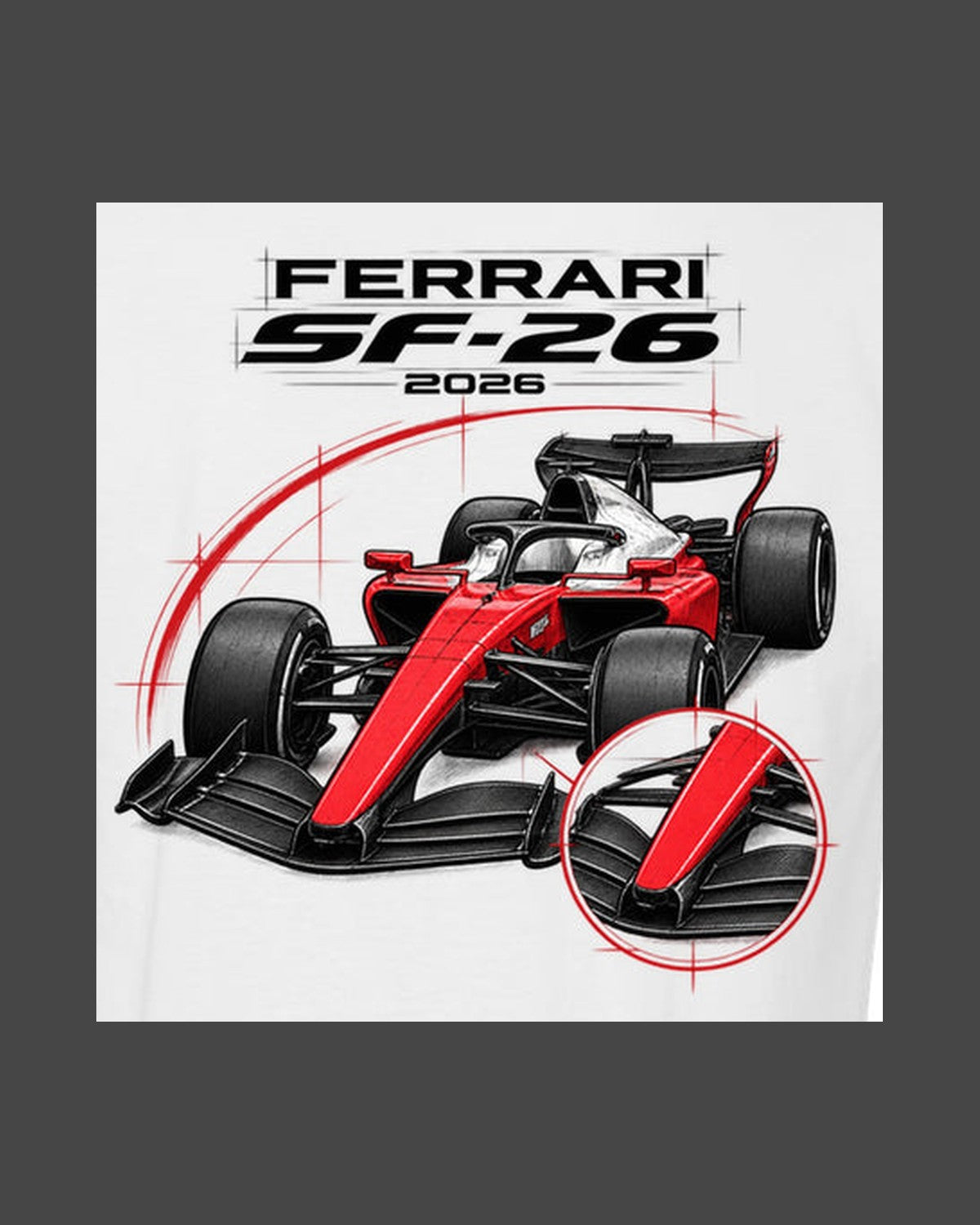 Ferrari SF-26 F1 2026 Corner Study Shirt, Formula 1 Fan Tee design only