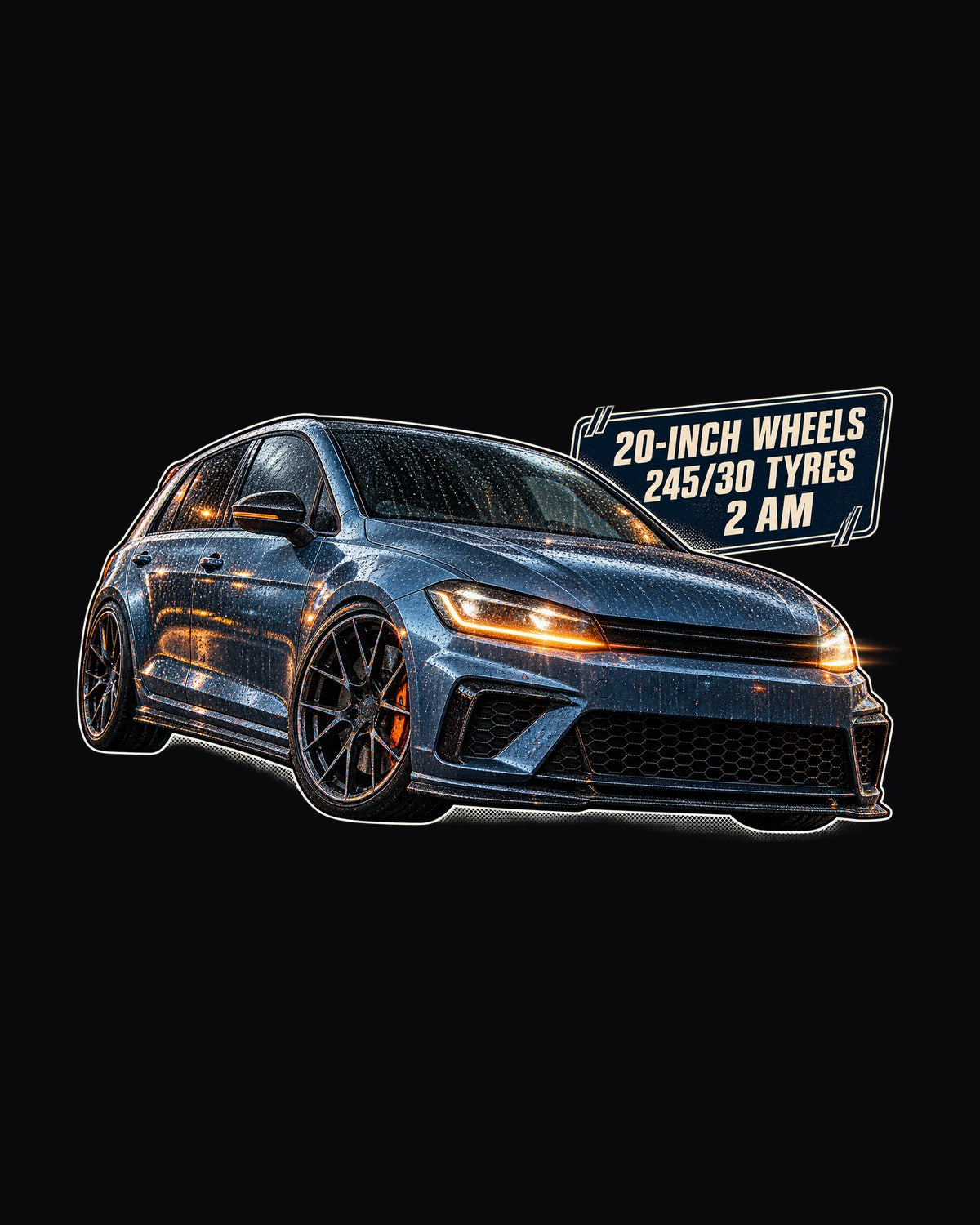 FK8 Civic Type R Touge Night Street Tee, Boost Blue design only