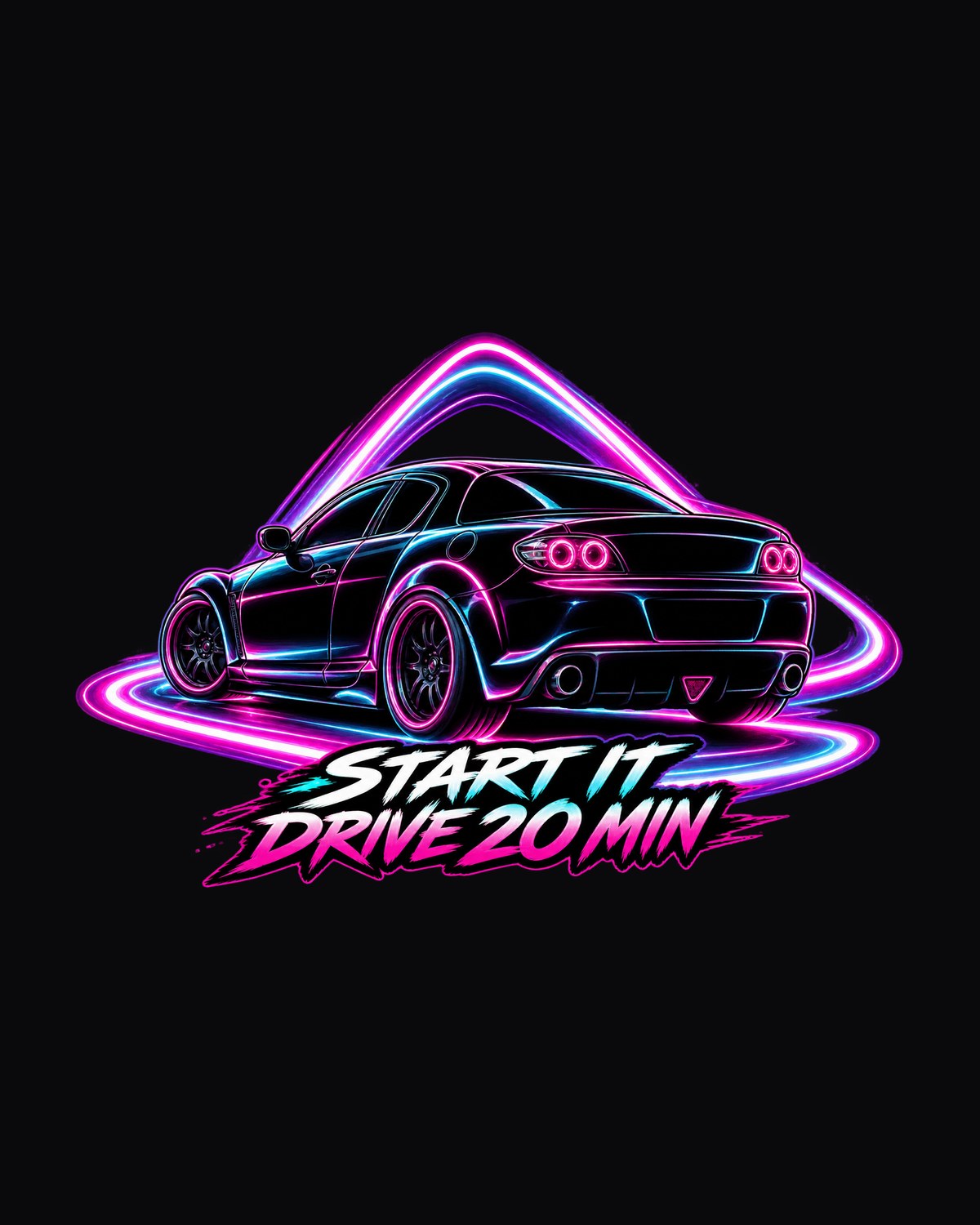 Mazda RX-8 SE3P Neon Light Painting Shirt, Start It and Drive design only