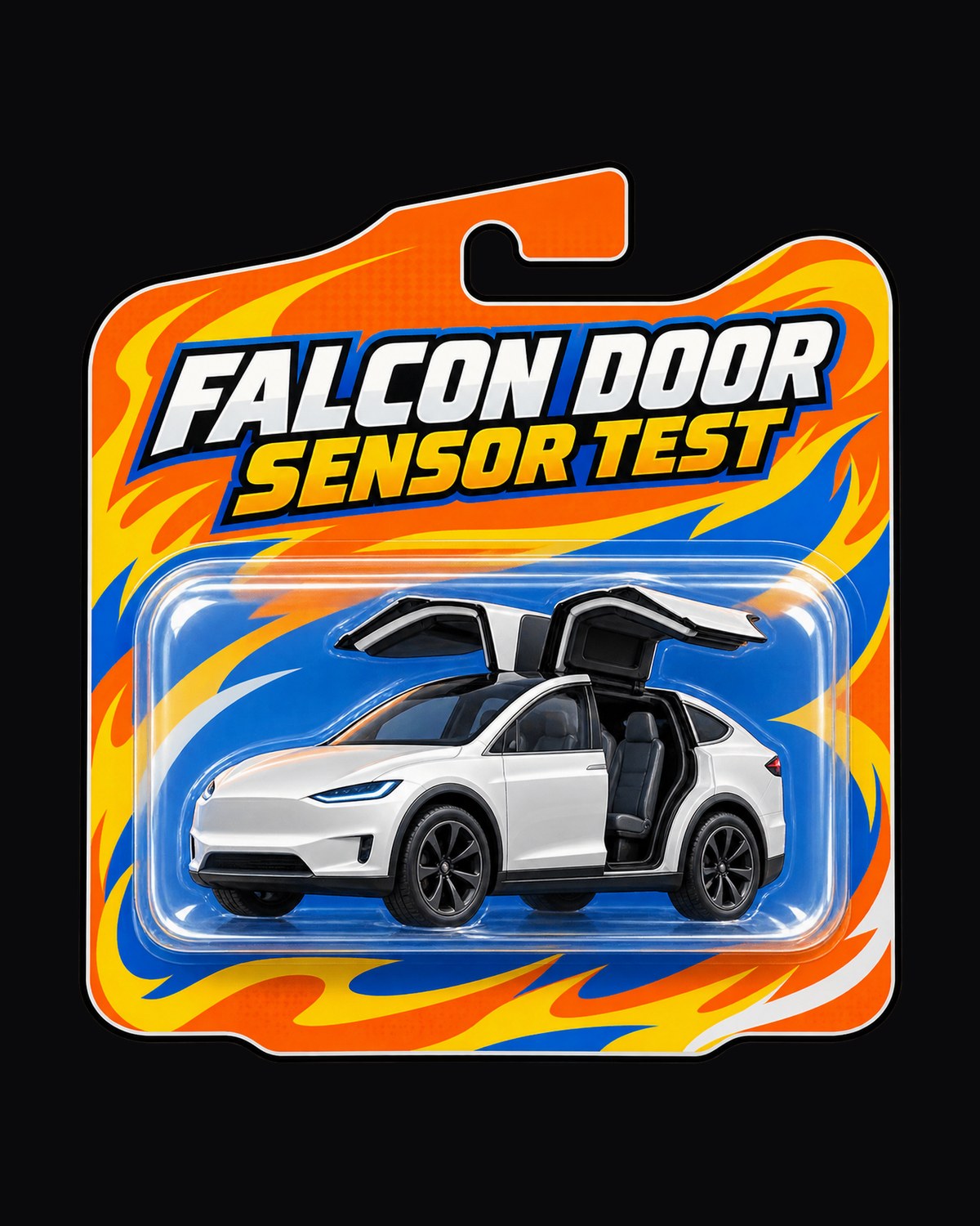Falcon Toy Card Tesla Model X Shirt, Sensor Test print design only
