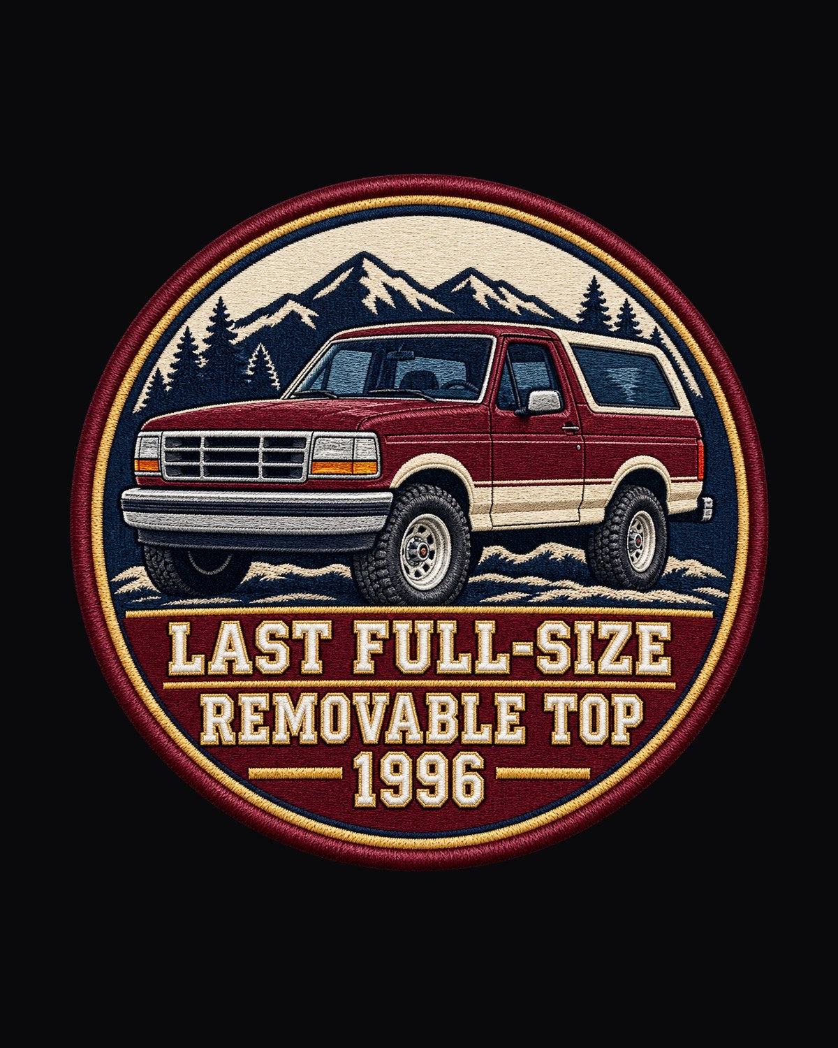Ford Bronco OBS 1992-96 Round Crest print Shirt design only