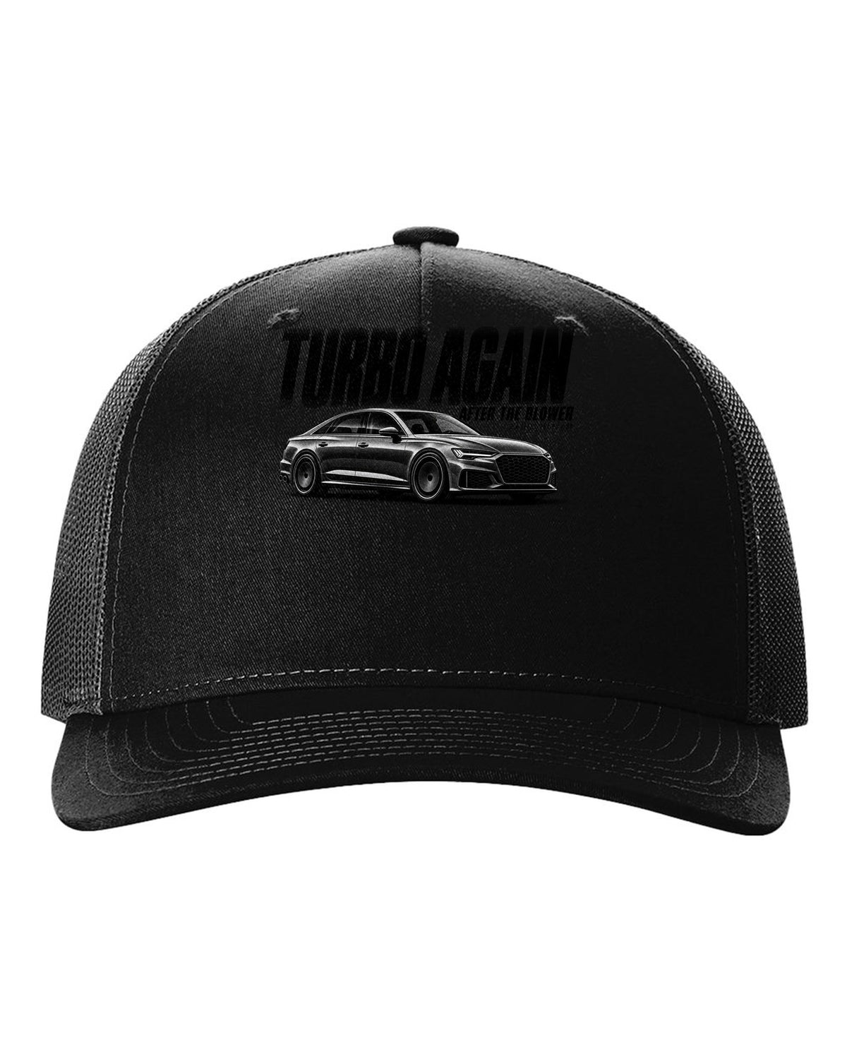 Audi S4 B9 Sedan Halftone Statement print black hat front view with the design