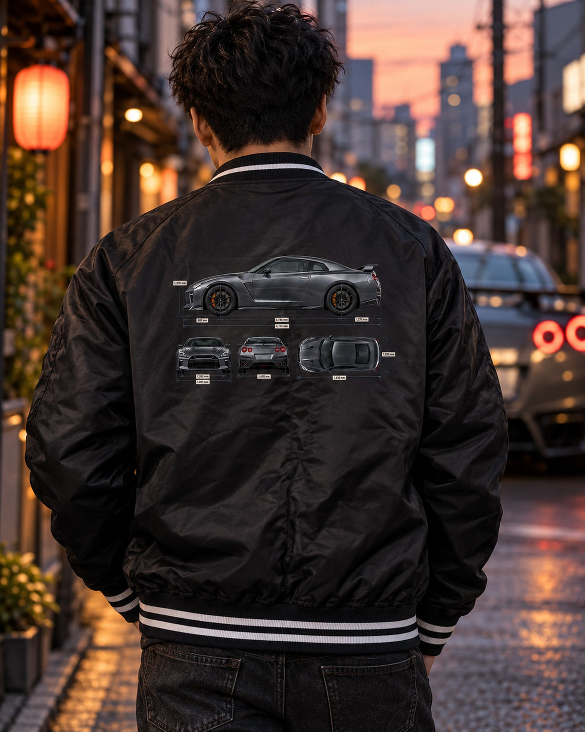 Nissan GT-R50 Italdesign Spec Poster Shirt, 50 Units Only Bomber Jacket Black worn hero