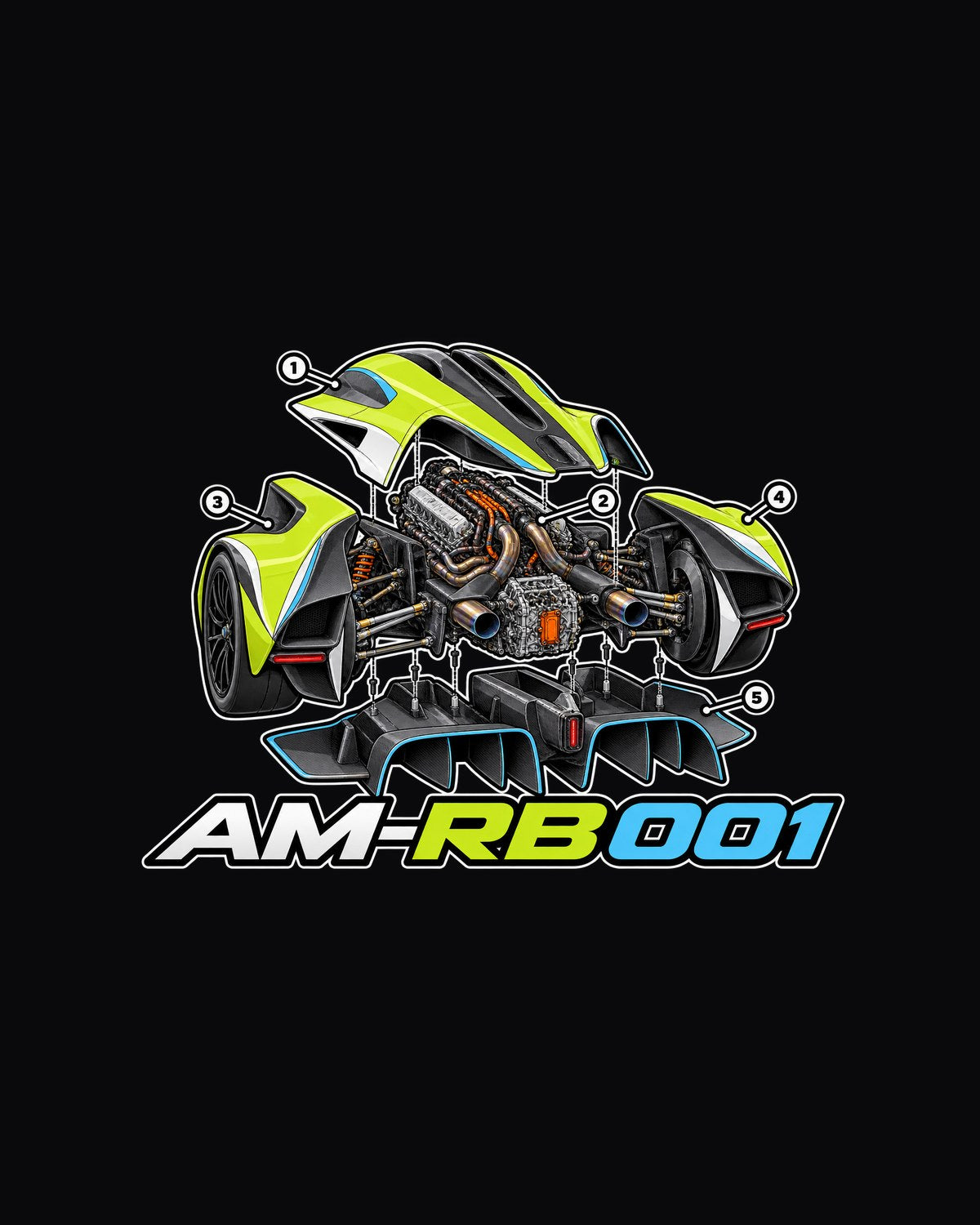 Valkyrie Tunnels Exploded Shirt, Aston Martin AM-RB 001 Tee design only