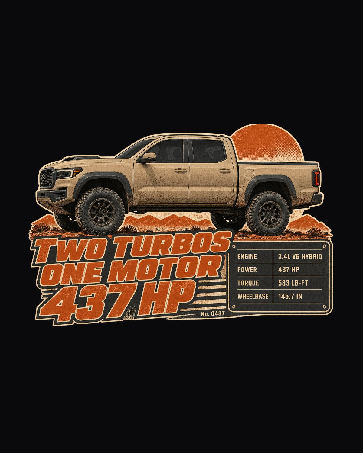 Toyota Tundra TRD Pro i-FORCE MAX Hybrid Spec Poster Shirt design only