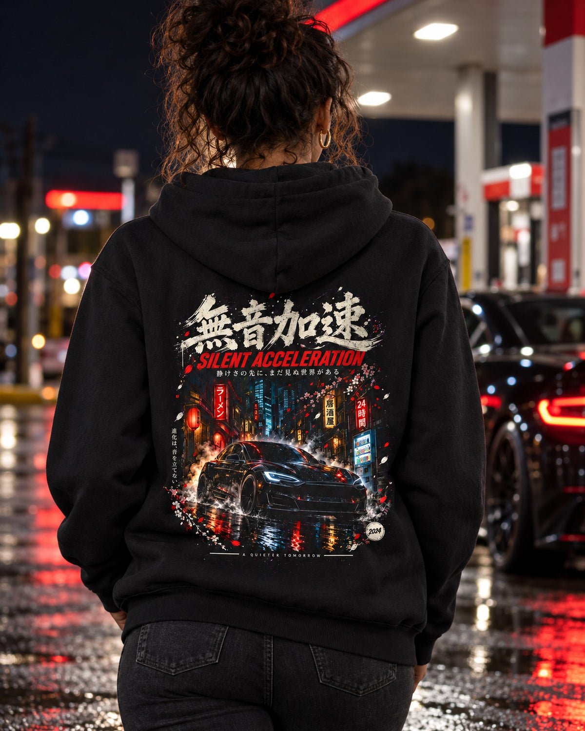 Tesla Model S Plaid Silent Acceleration Shirt, Hoodie & More Pull Over Hoodie Black worn hero
