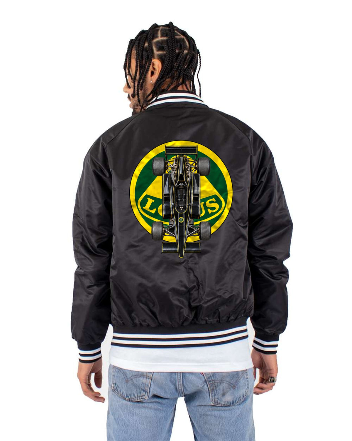 Lotus 78 1977 Classic F1 Overhead Poster Shirt, Formula 1 Tee Bomber Jacket Black back