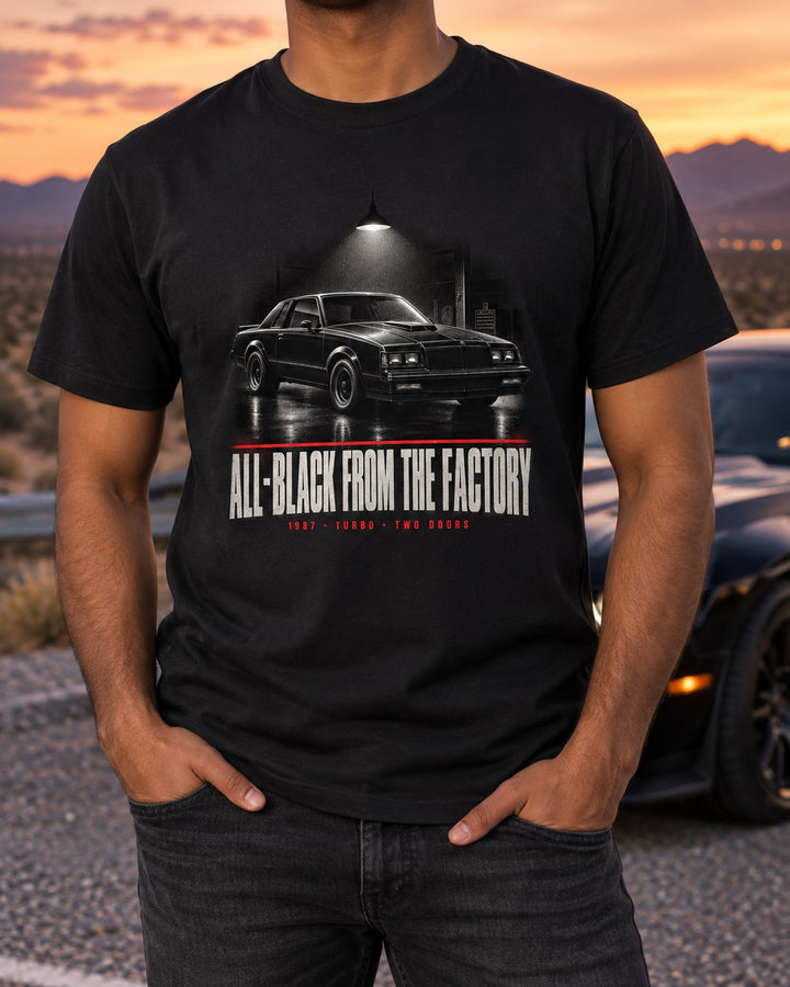 1987 Buick Grand National Garage Night print Shirt T-Shirt Black worn hero