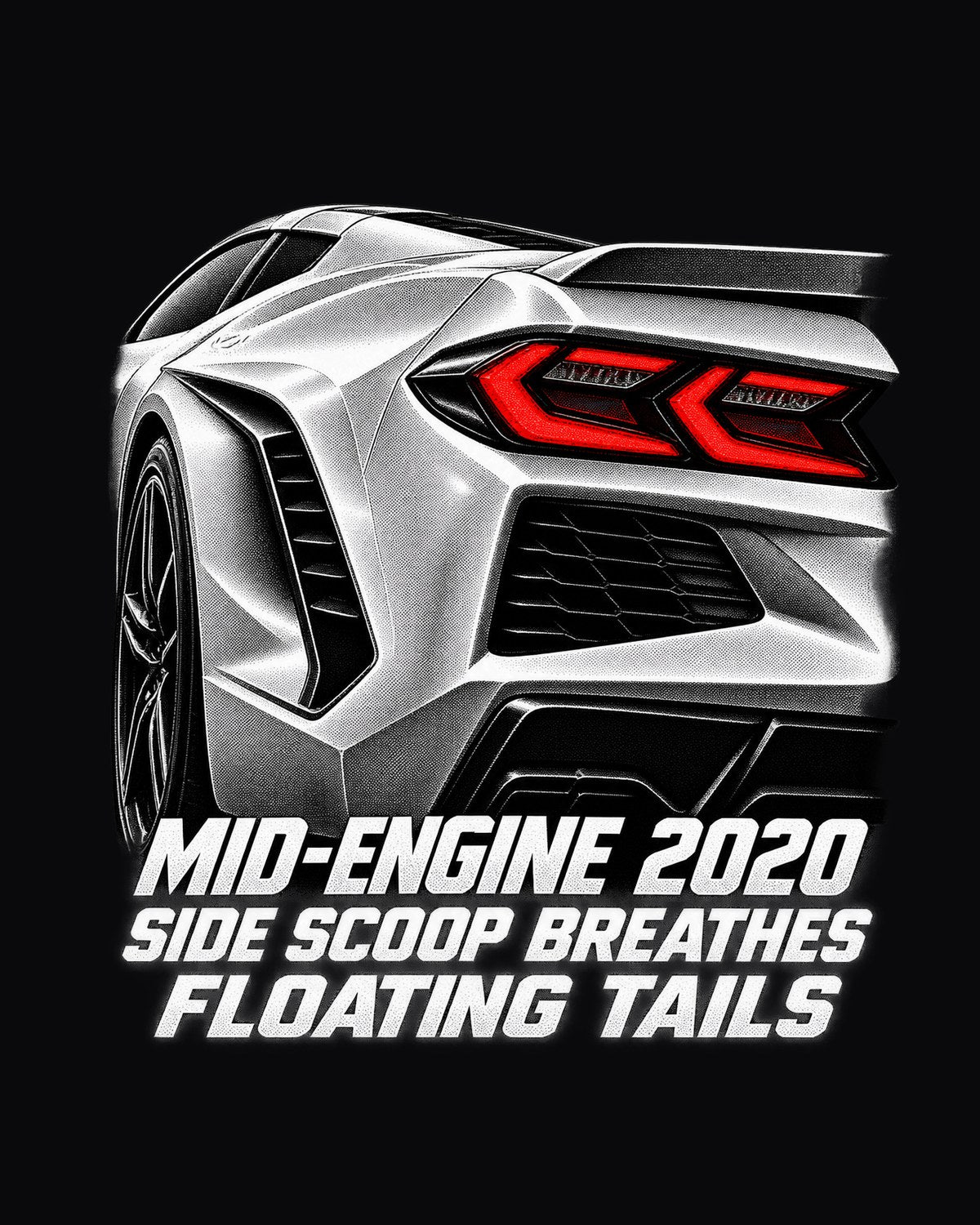Corvette C8 Stingray 2020 Side Intake Taillight Detail Shirt design only