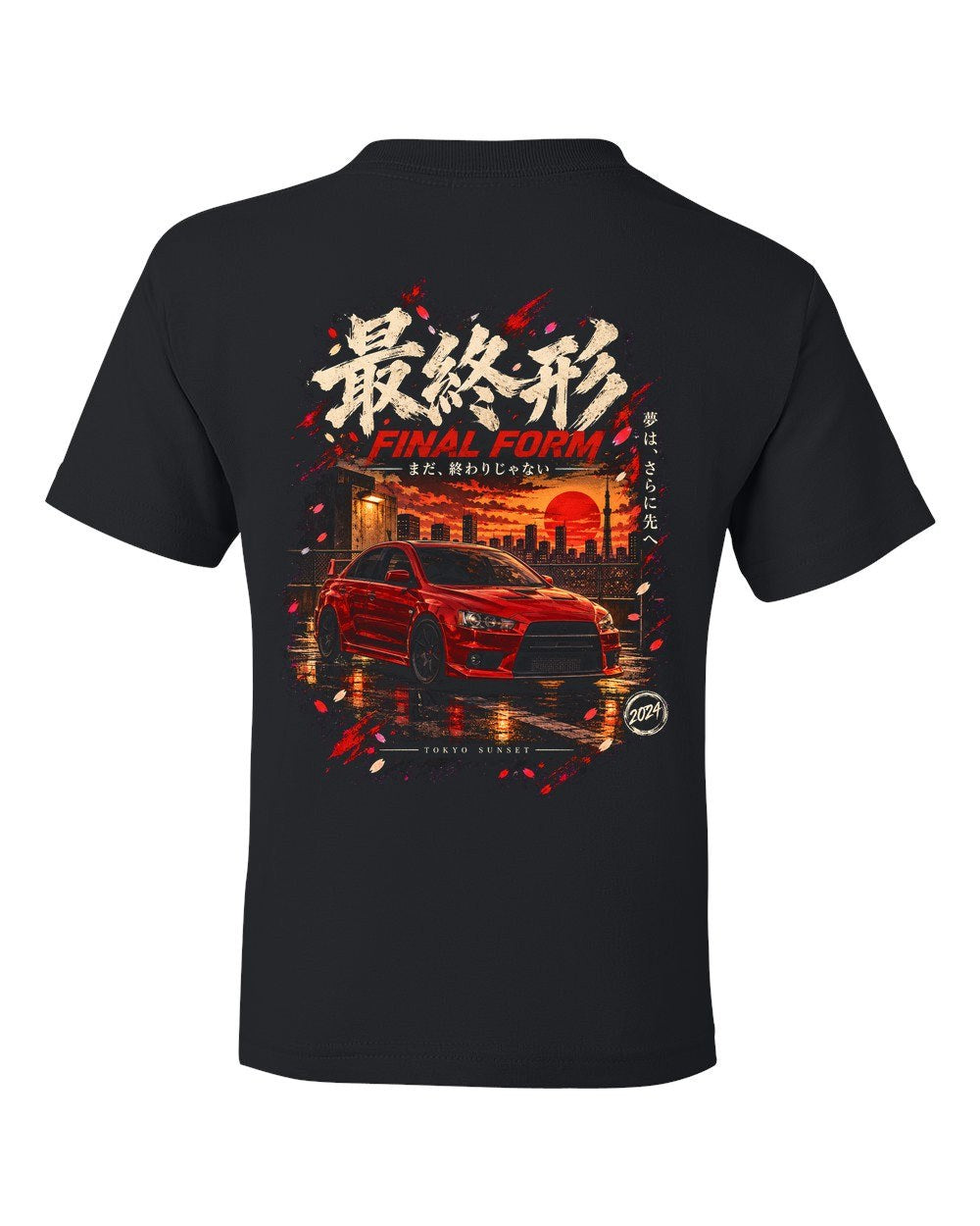 Mitsubishi Lancer Evo X Kids Tee Black back