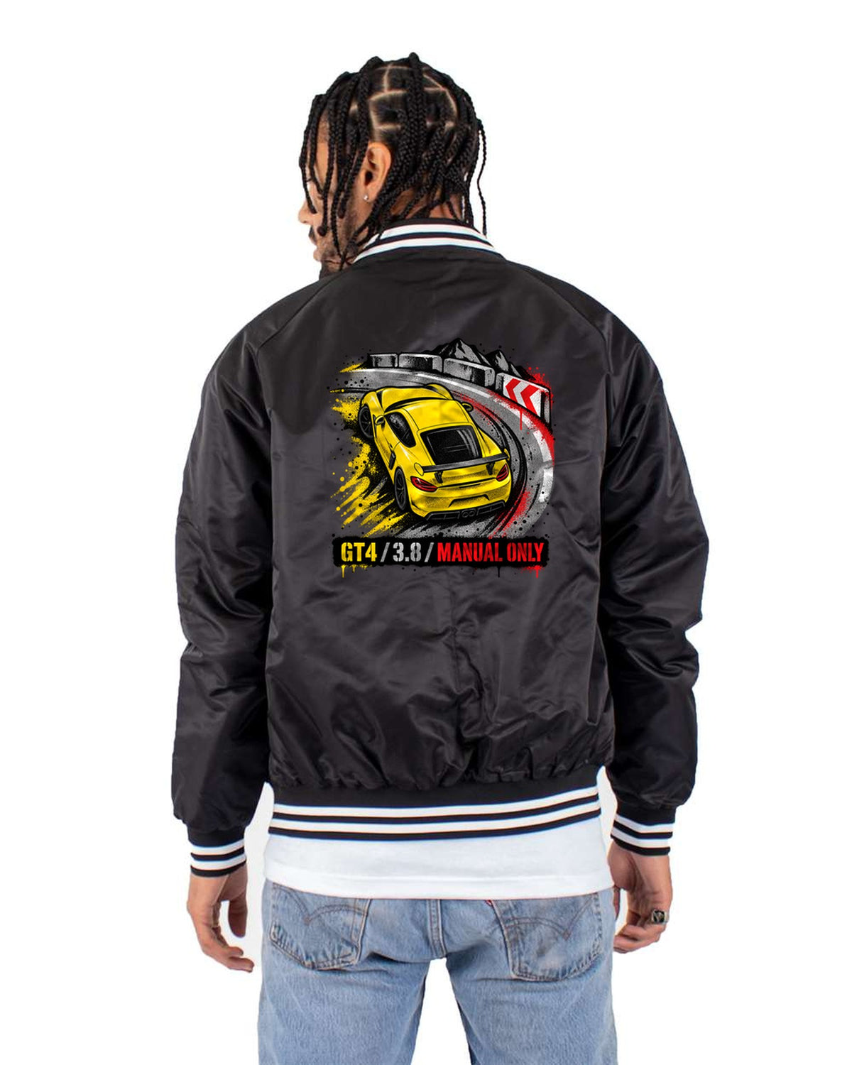 Porsche 911 GT3 RS 991.2 Engraved Tachometer Shirt Bomber Jacket Black back