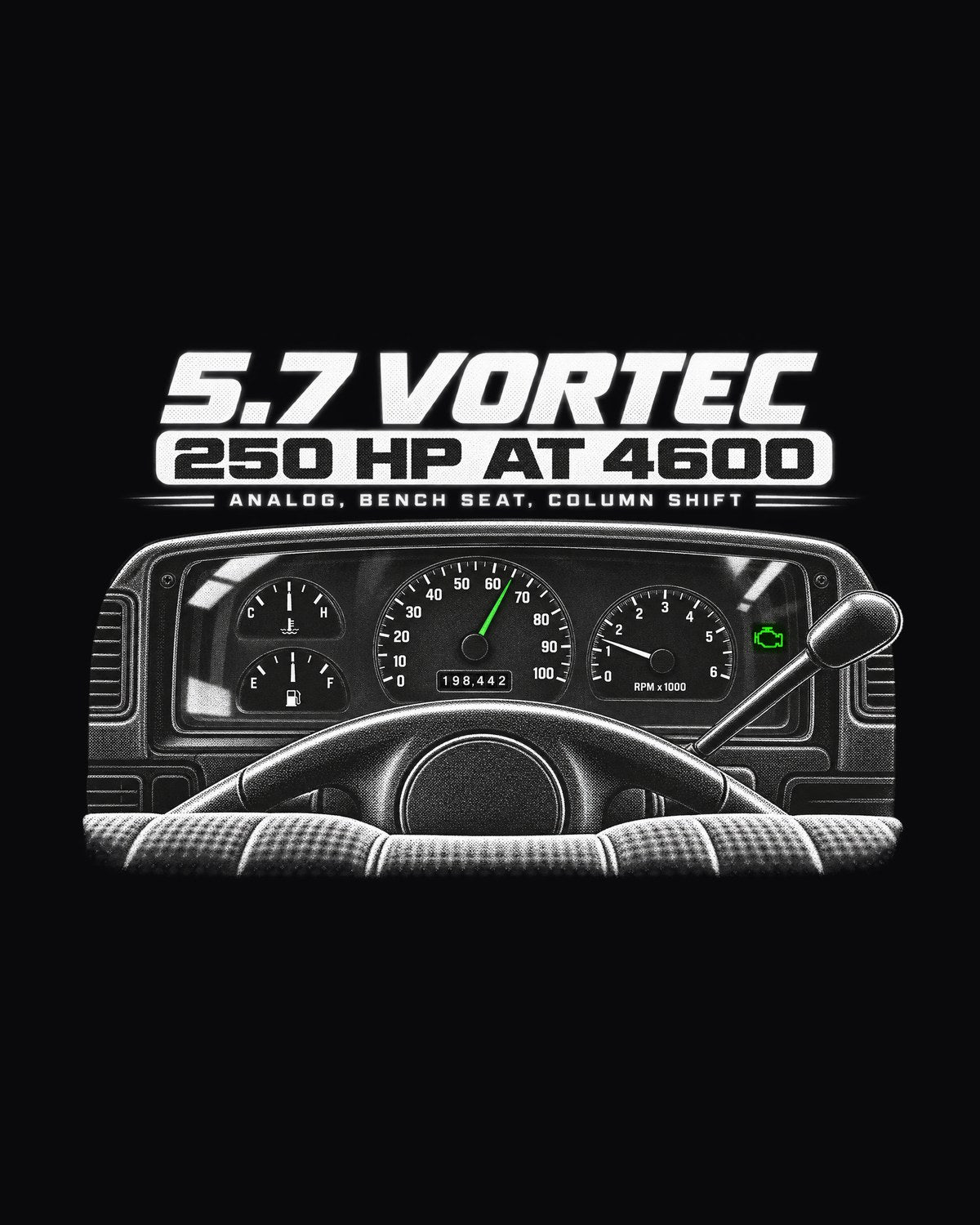 OBS Chevy C1500 Cockpit Gauge Tee, 5.7 Vortec Bench Seat design only