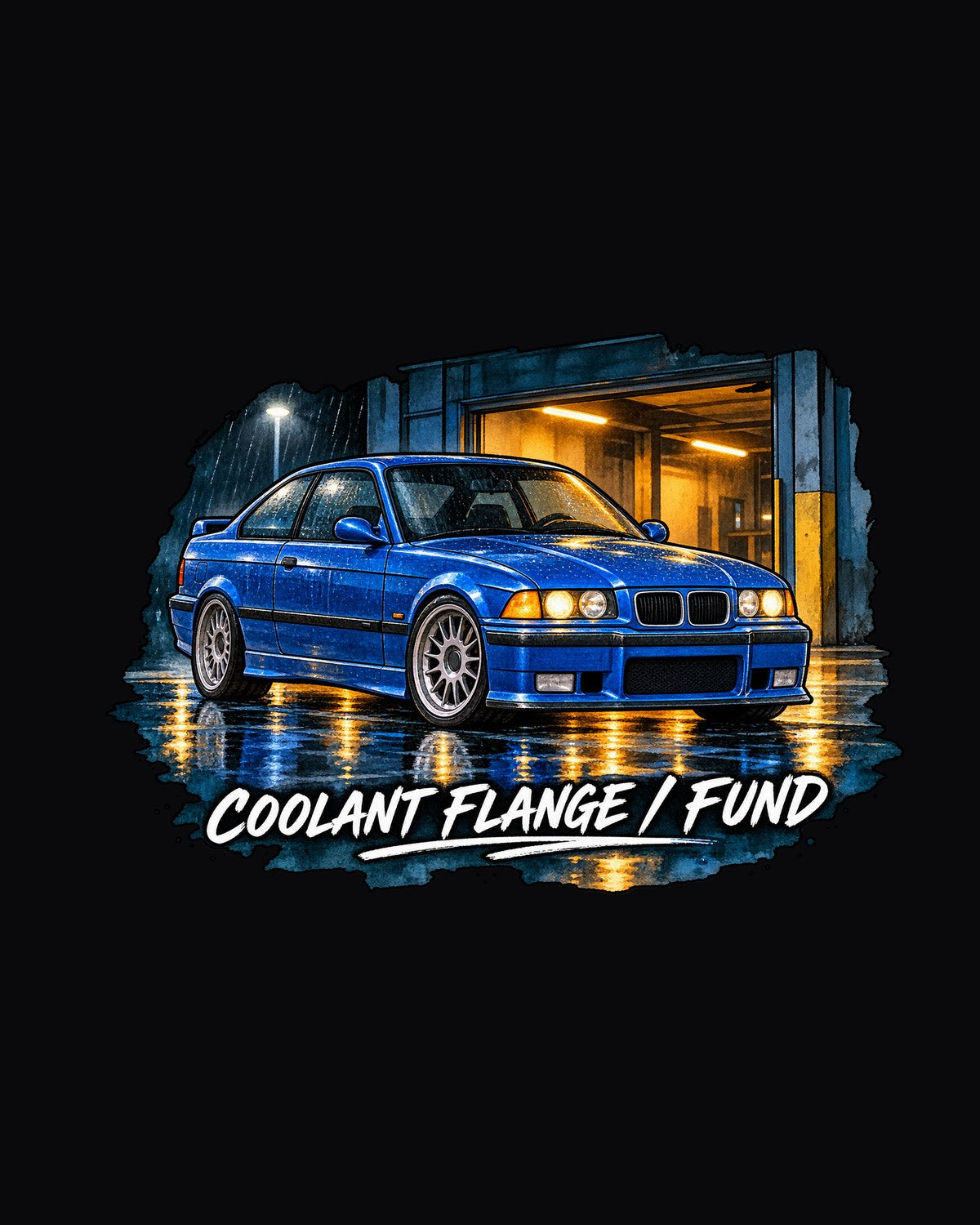 BMW E36 M3 Coupe Burnout Pop Art Shirt, Rear Tyres Joke design only