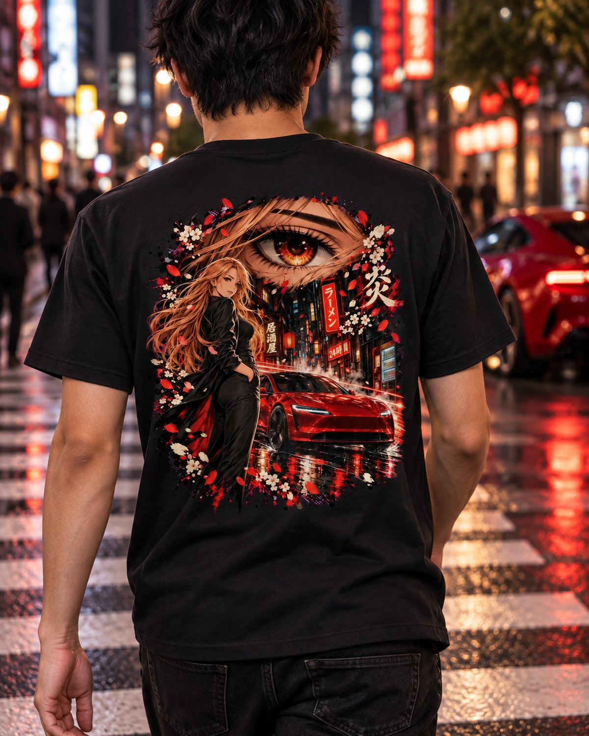 Tesla Model 3 Highland Anime Girl Shirt, Hoodie & More T-Shirt Black worn hero