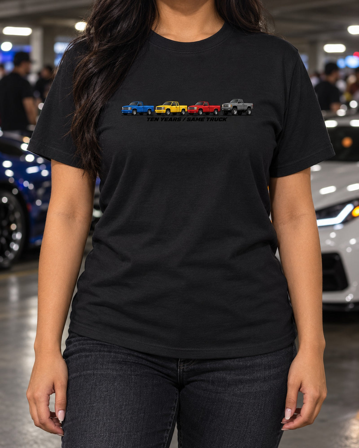 Chevrolet GMT400 OBS Generation Lineup Shirt, C1500 K1500 1988-98 T-Shirt Black worn hero
