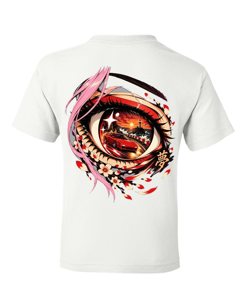 Toyota MR2 SW20 Anime Girl Kids Tee White back