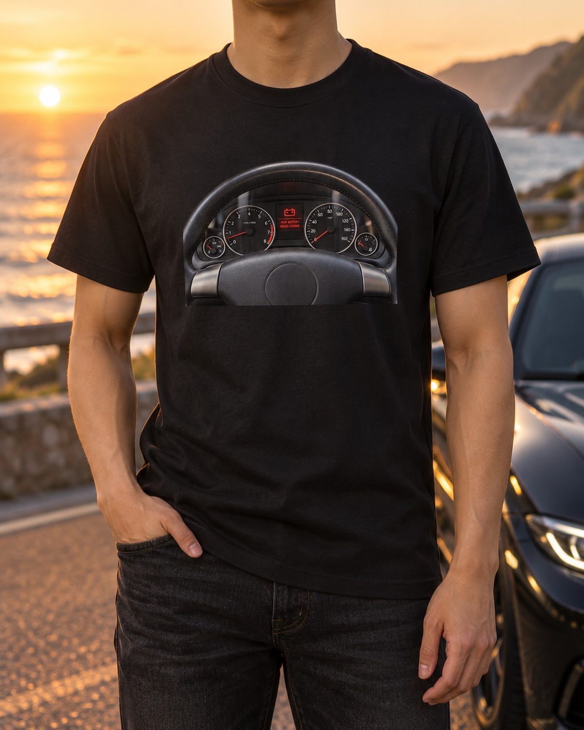 BMW E92 M3 Cockpit Gauge Shirt, New Battery Needs Coding T-Shirt Black worn hero