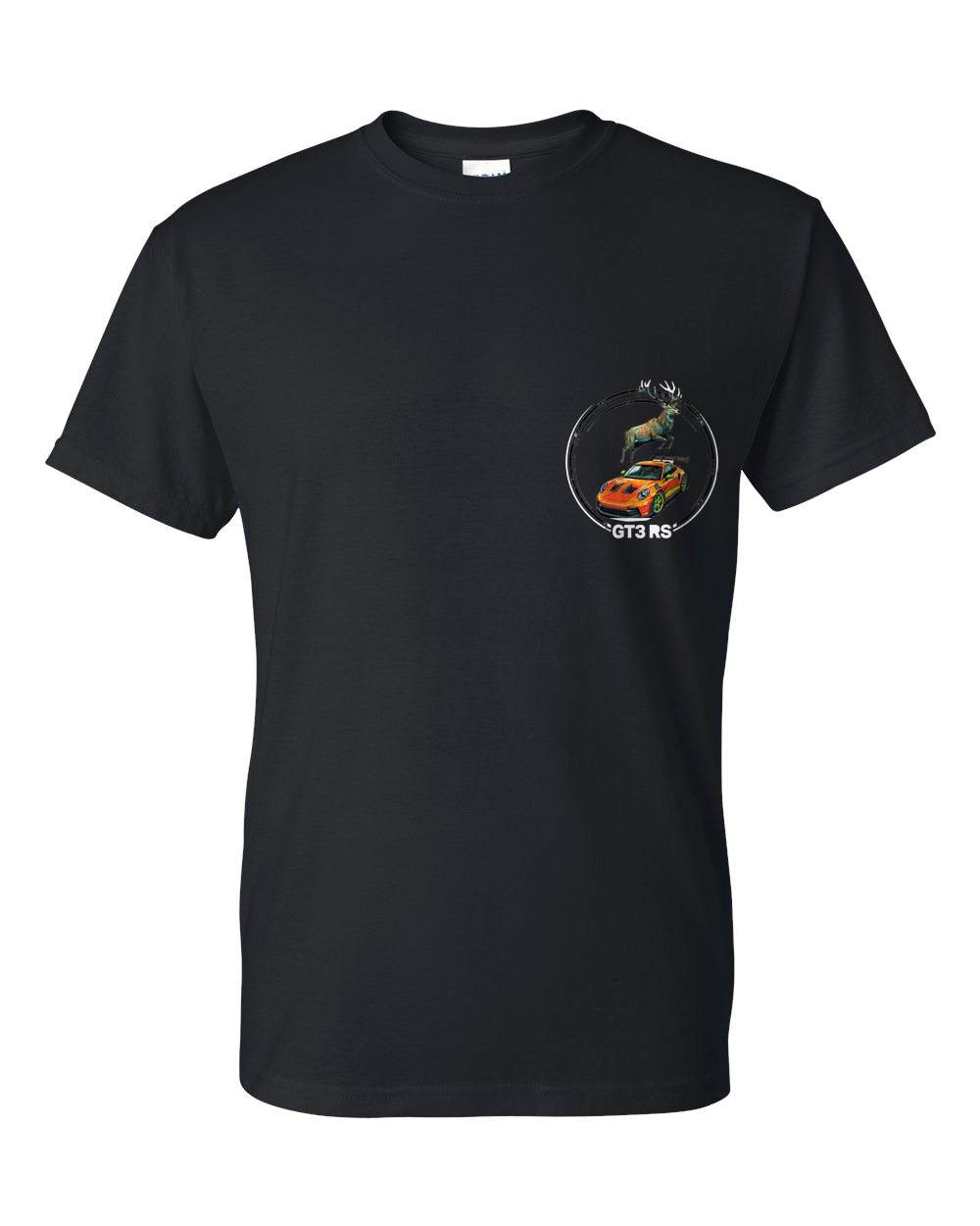 Porsche 911 GT3 RS Stag T-Shirt — Black front emblem