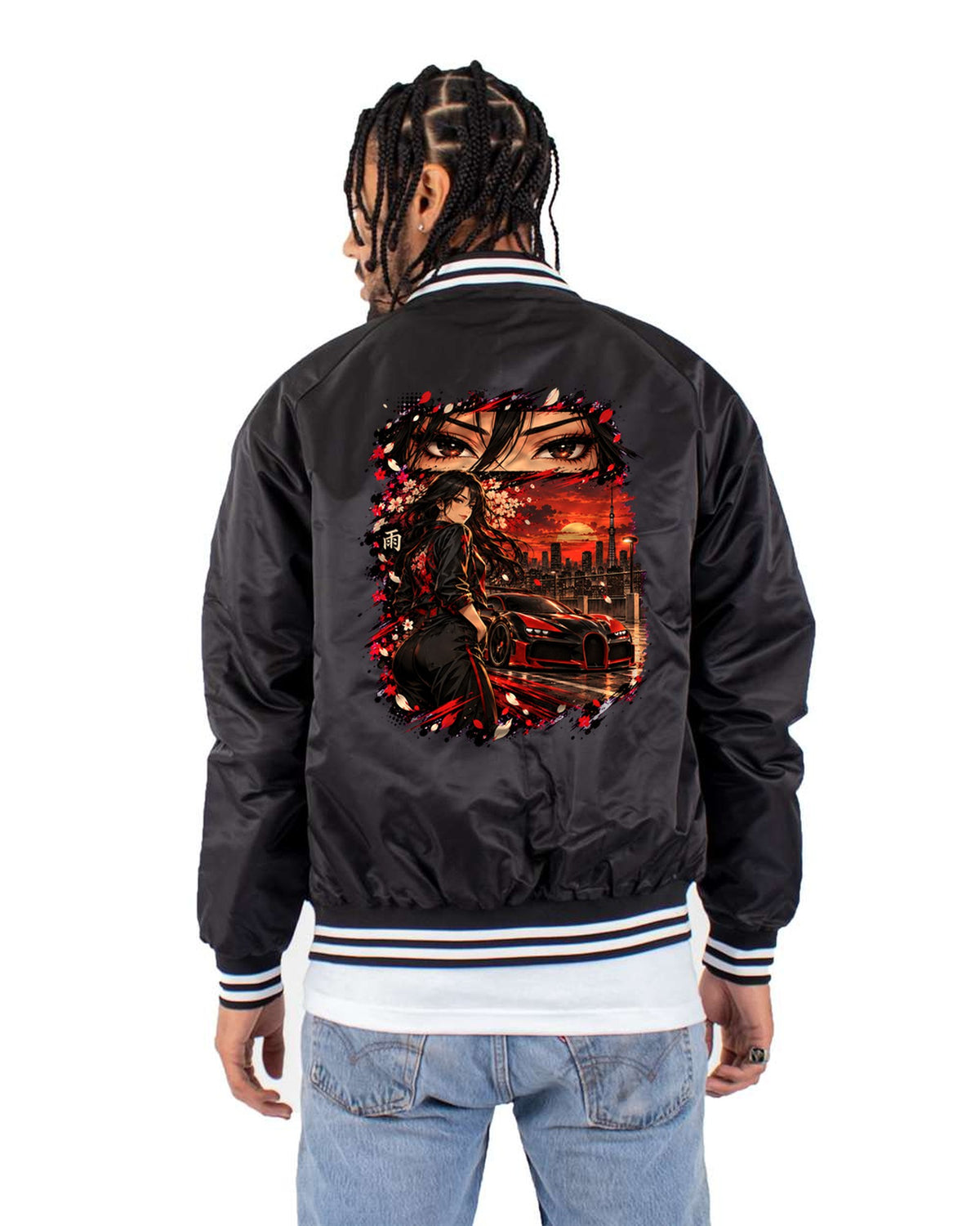 Bugatti Veyron Anime Girl Shirt, Hoodie & More Bomber Jacket Black back