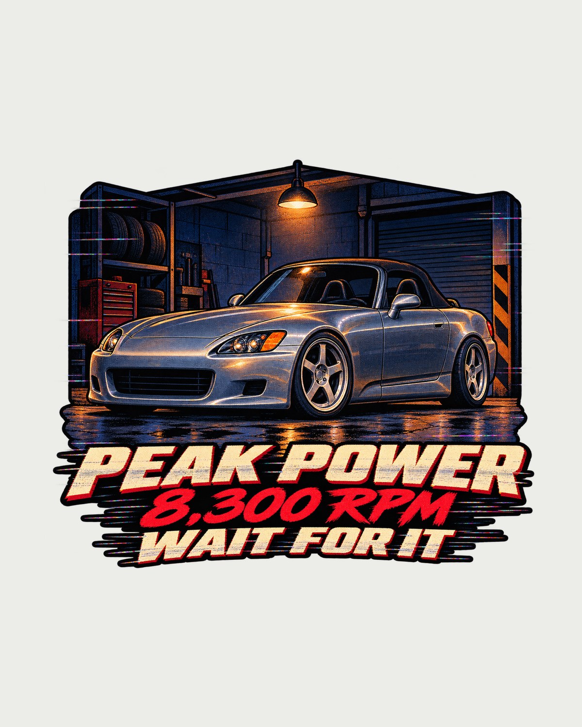 Honda S2000 AP1 Lo-Fi VHS Cover Shirt, 8,300 RPM design only