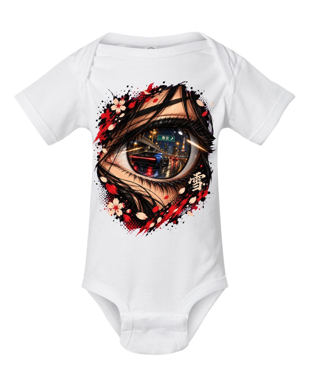 Bugatti Chiron Anime Girl Baby Onesie White front