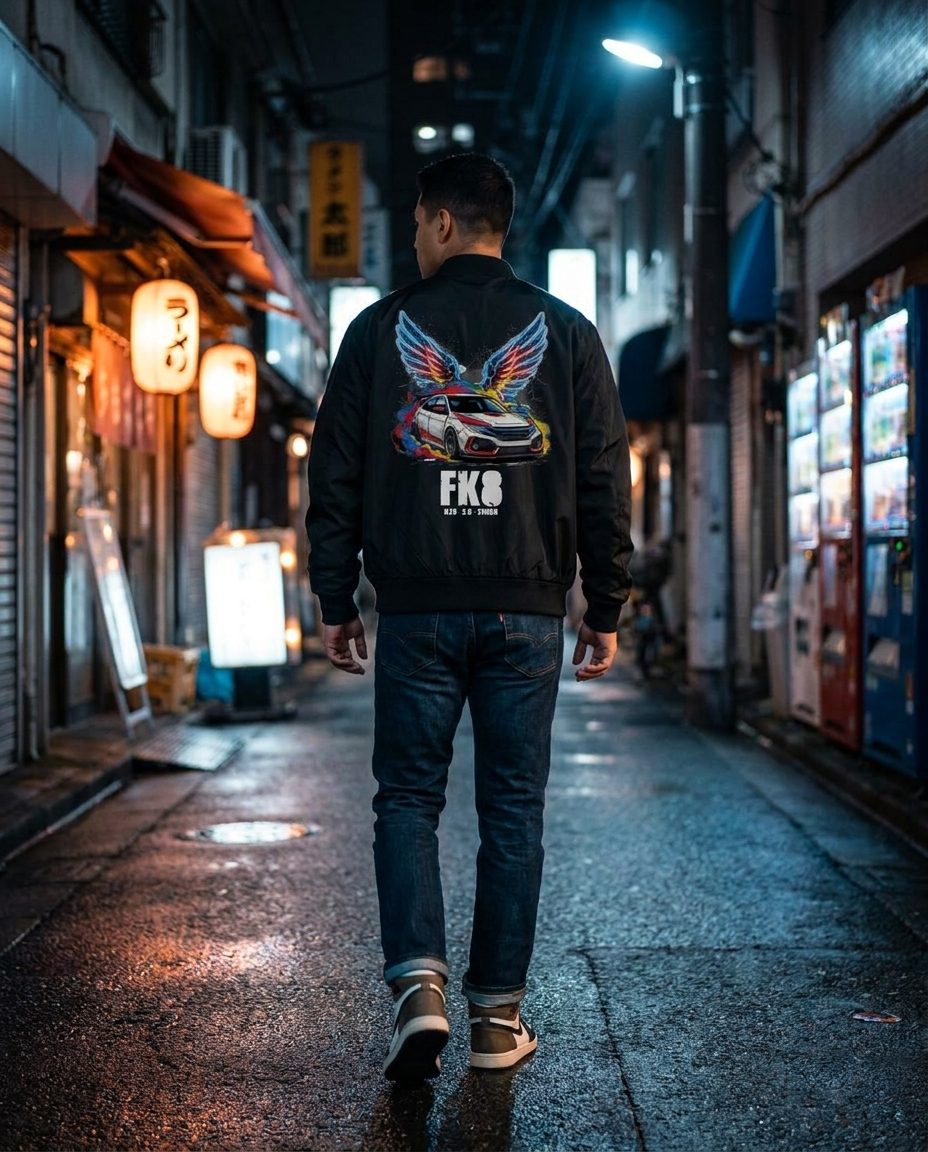 Black Bomber Jacket street