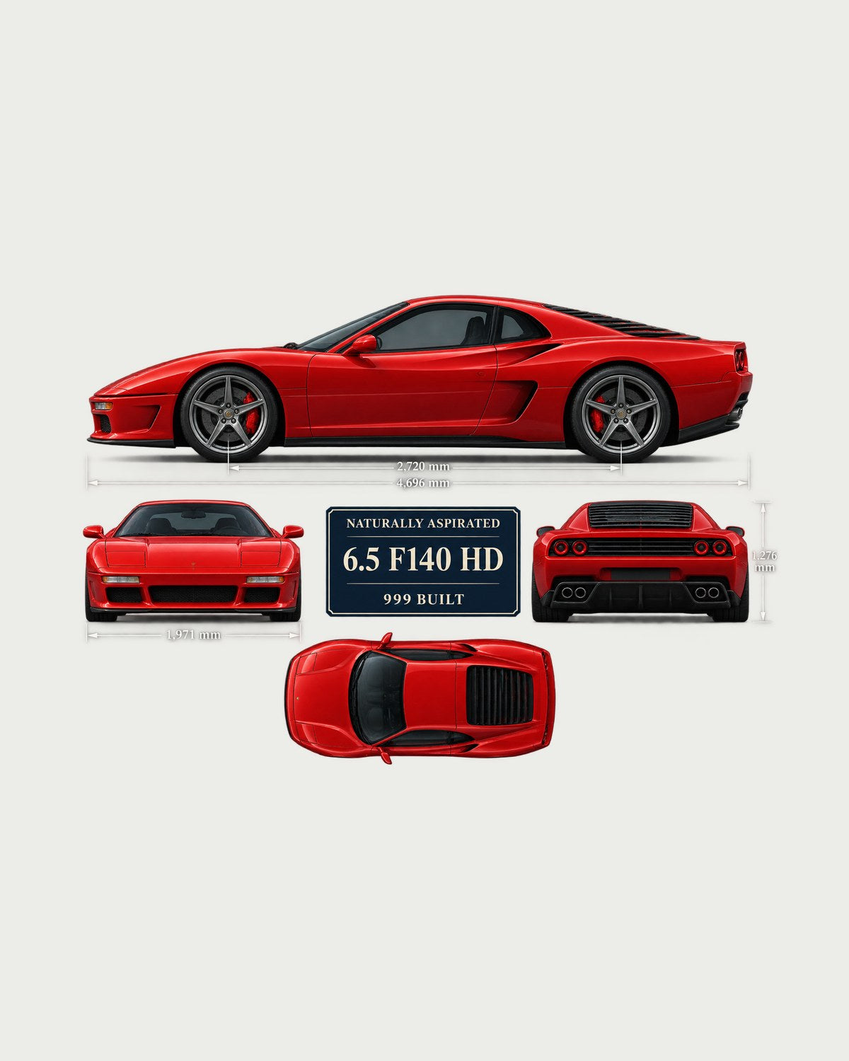 Ferrari 812 Competizione Dimension Blueprint V12 Shirt design only