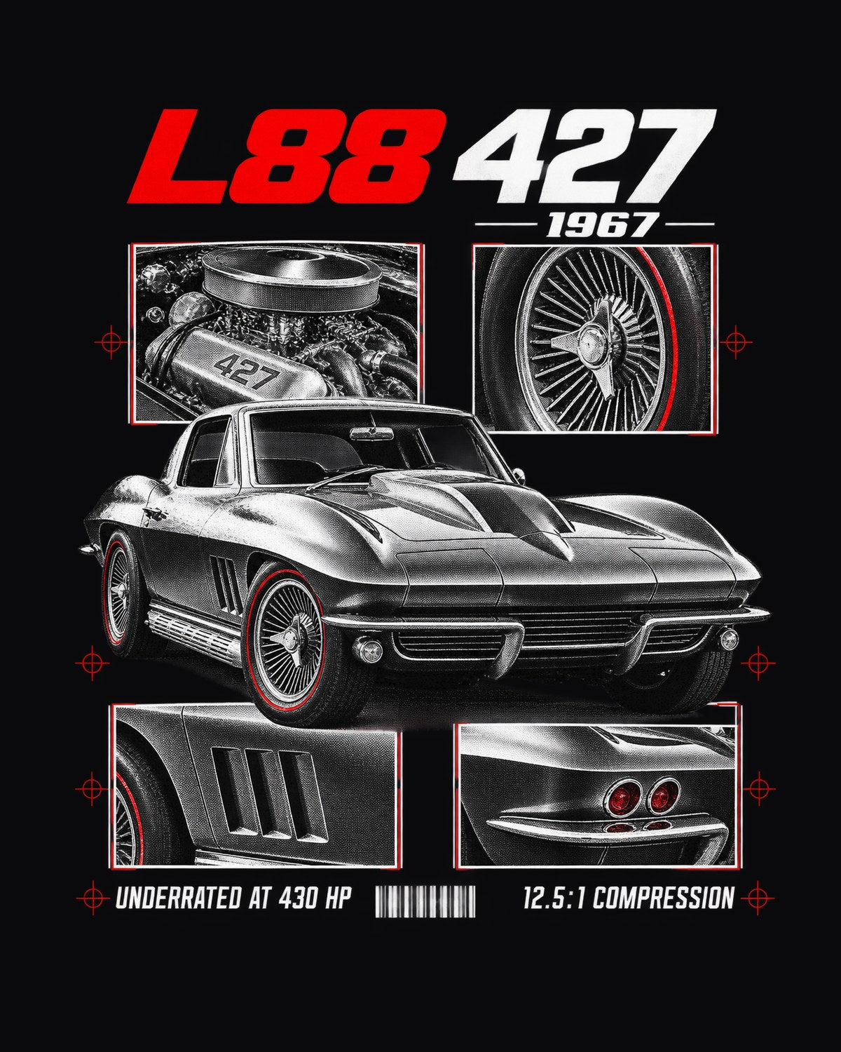 Corvette C2 L88 427 1967 Dossier Shirt, Muscle Car Gift design only