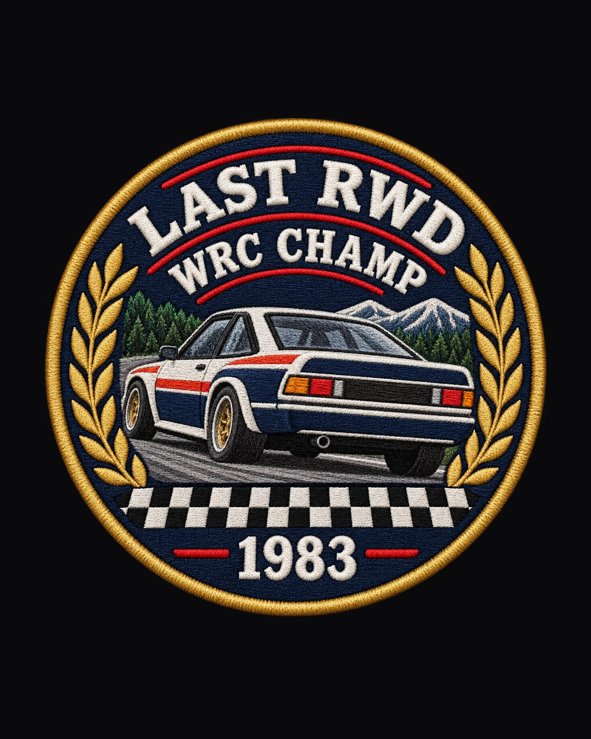 Lancia Rally 037 1983 Embroidery Style Patch Shirt design only