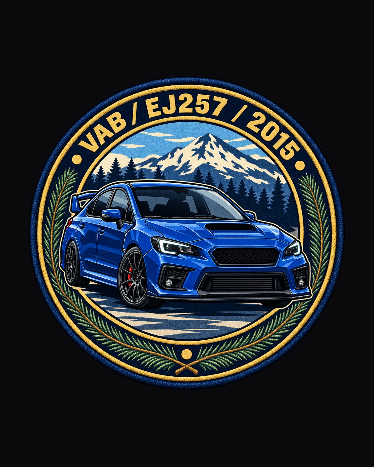 Subaru WRX STI VAB EJ257 Round Crest print Shirt design only