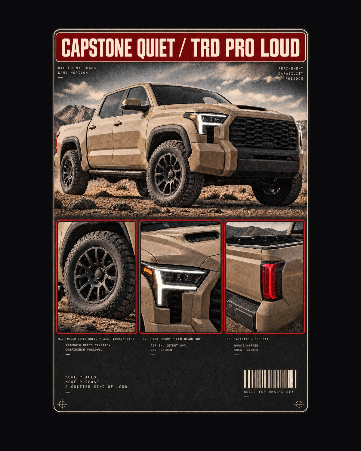 Toyota Tundra TRD Pro Capstone-Era CrewMax Dossier Panels Tee design only