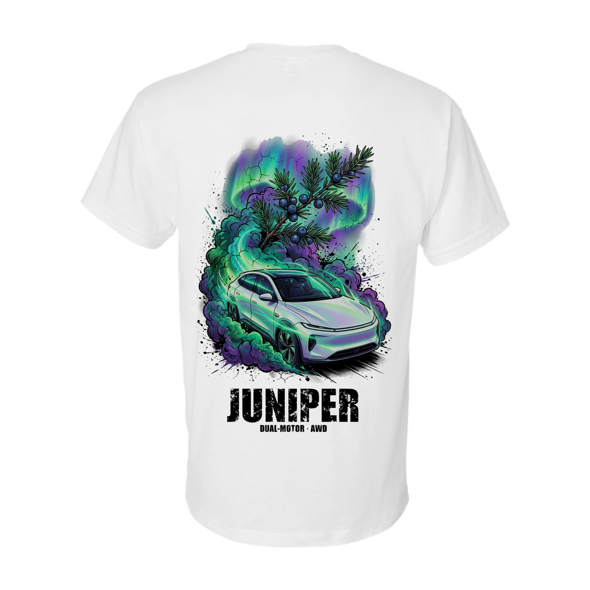 Tesla Model Y Juniper T-Shirt — White back