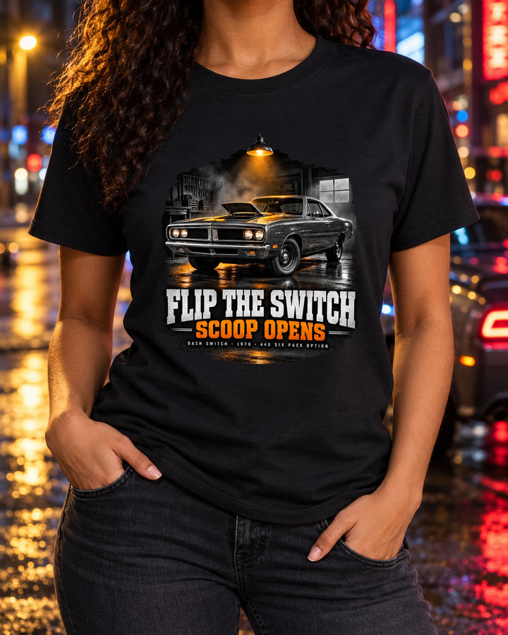 1970 Plymouth Road Runner Air Grabber Hood Garage Shirt T-Shirt Black worn hero