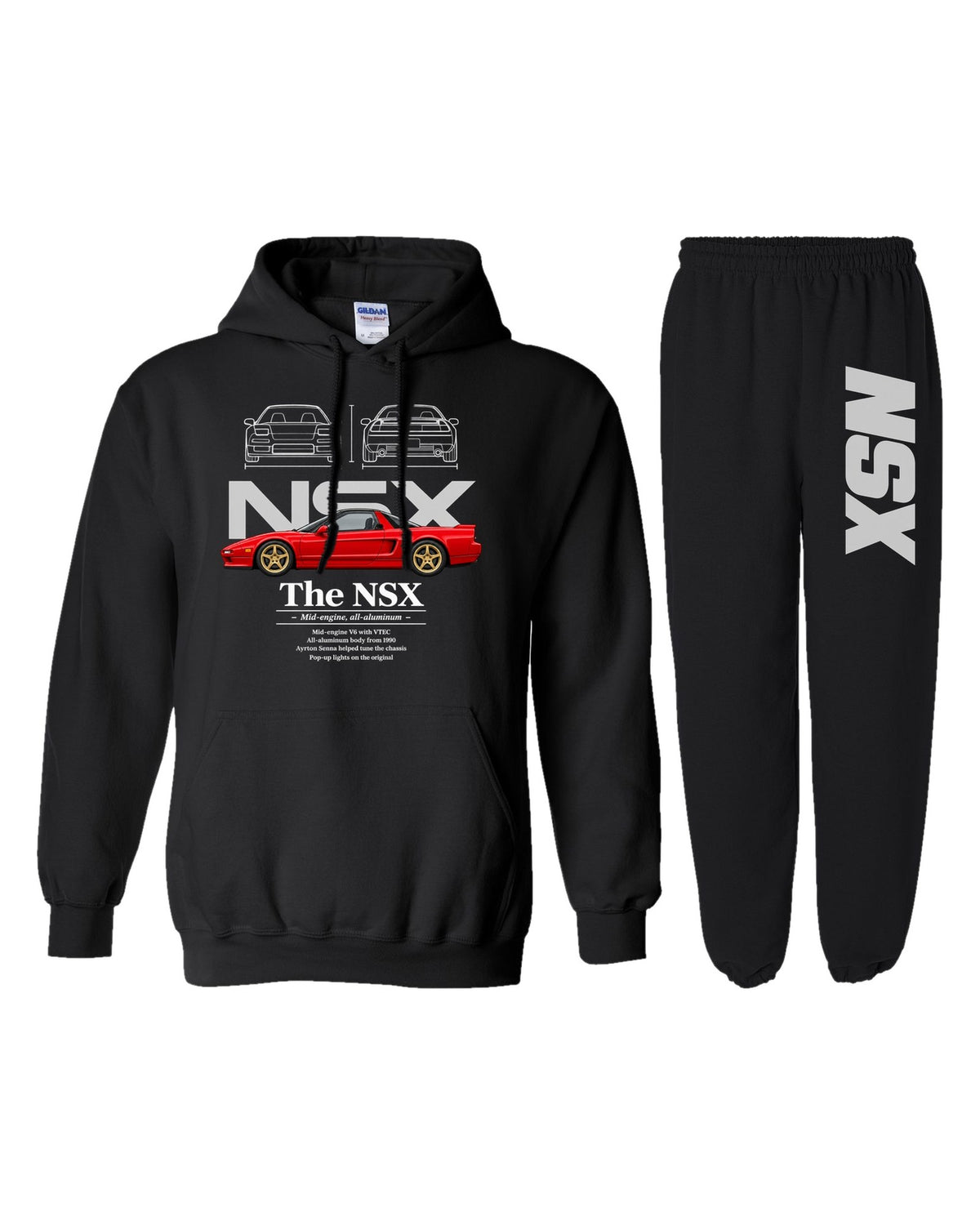NSX NA1 Hoodie + Jogger Set black hoodie and joggers
