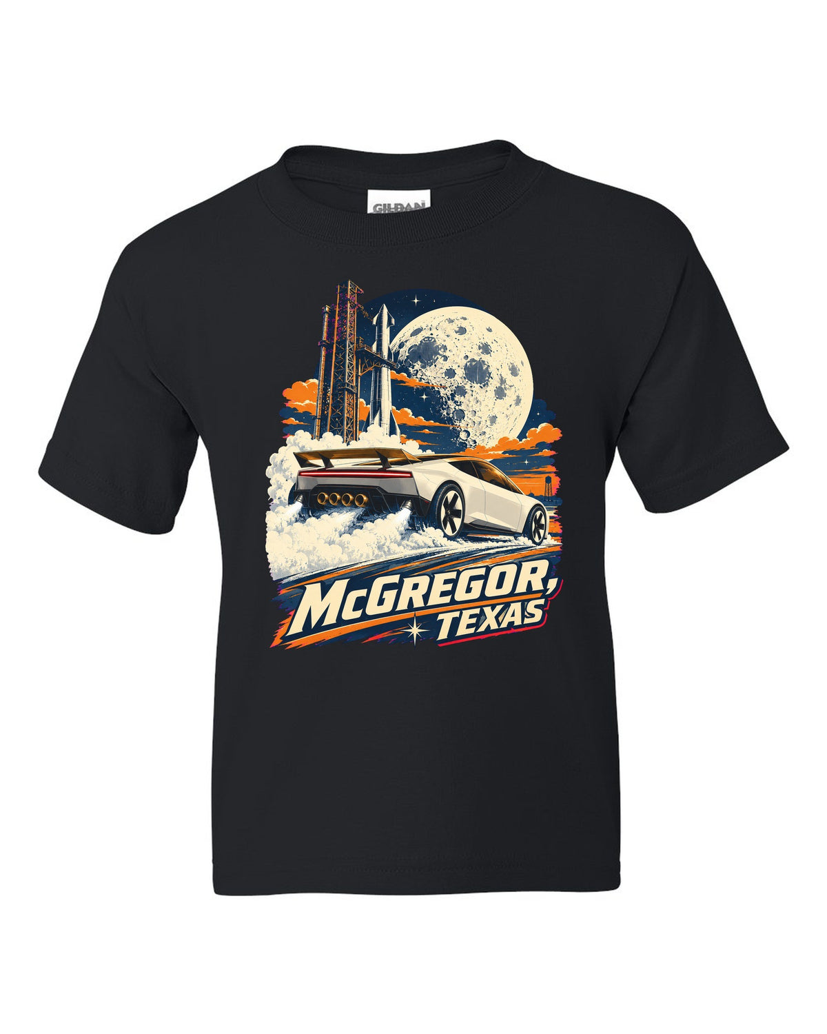 Tesla Roadster McGregor Kids Tee Black front
