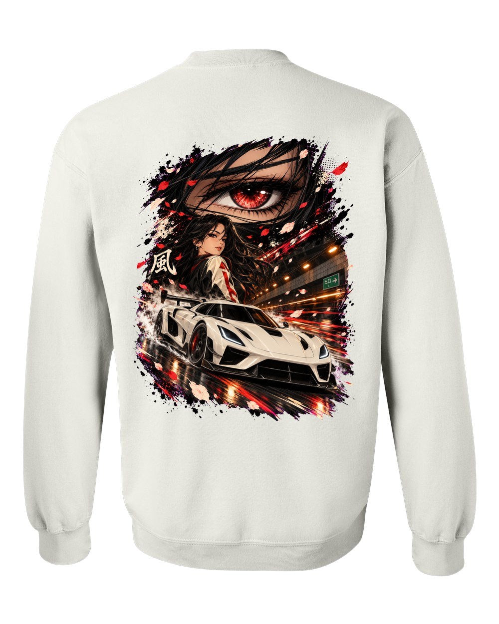 Koenigsegg Jesko Anime Girl Crewneck White back