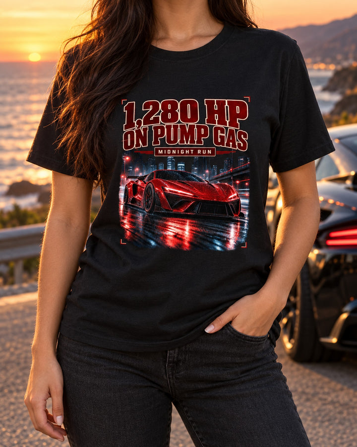 Koenigsegg Jesko Attack Midnight Run Red Night Street Shirt T-Shirt Black worn hero