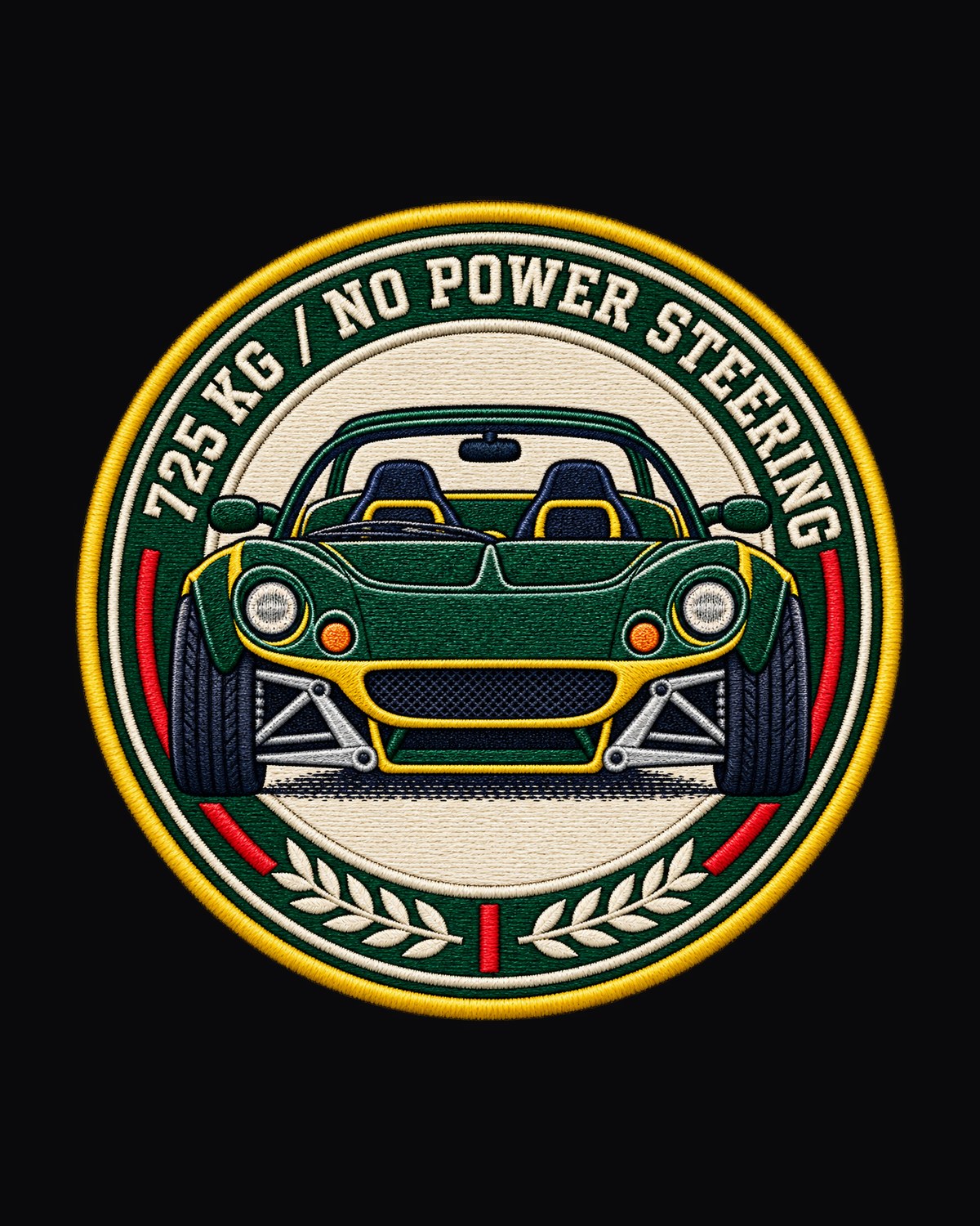 Lotus Elise S1 1996 Chassis Crest Shirt, 725 KG Embroidery Style design only