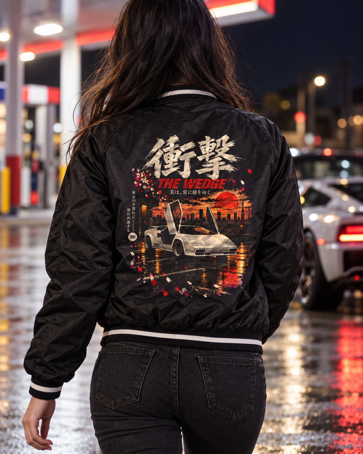 Lamborghini Countach The Wedge Shirt, Hoodie & More Bomber Jacket Black worn hero