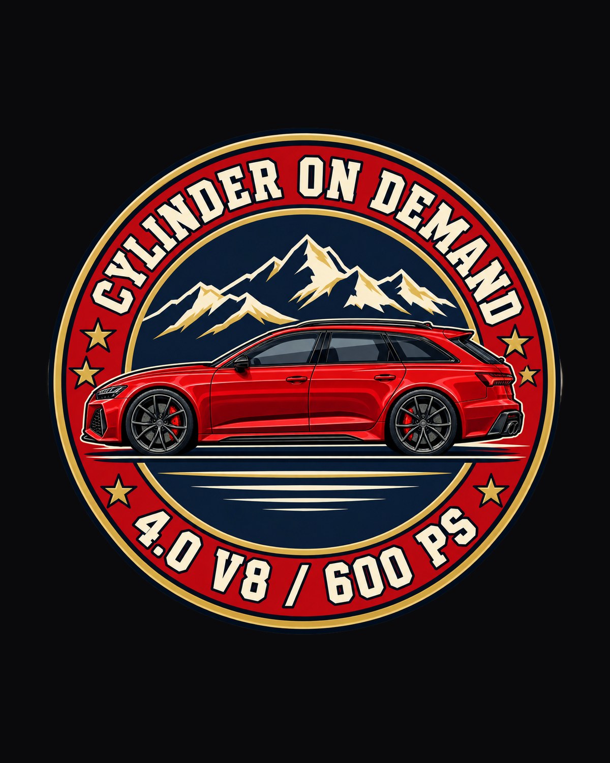 Audi RS6 Avant C8 Varsity Crest Shirt, 4.0 V8 600 PS design only