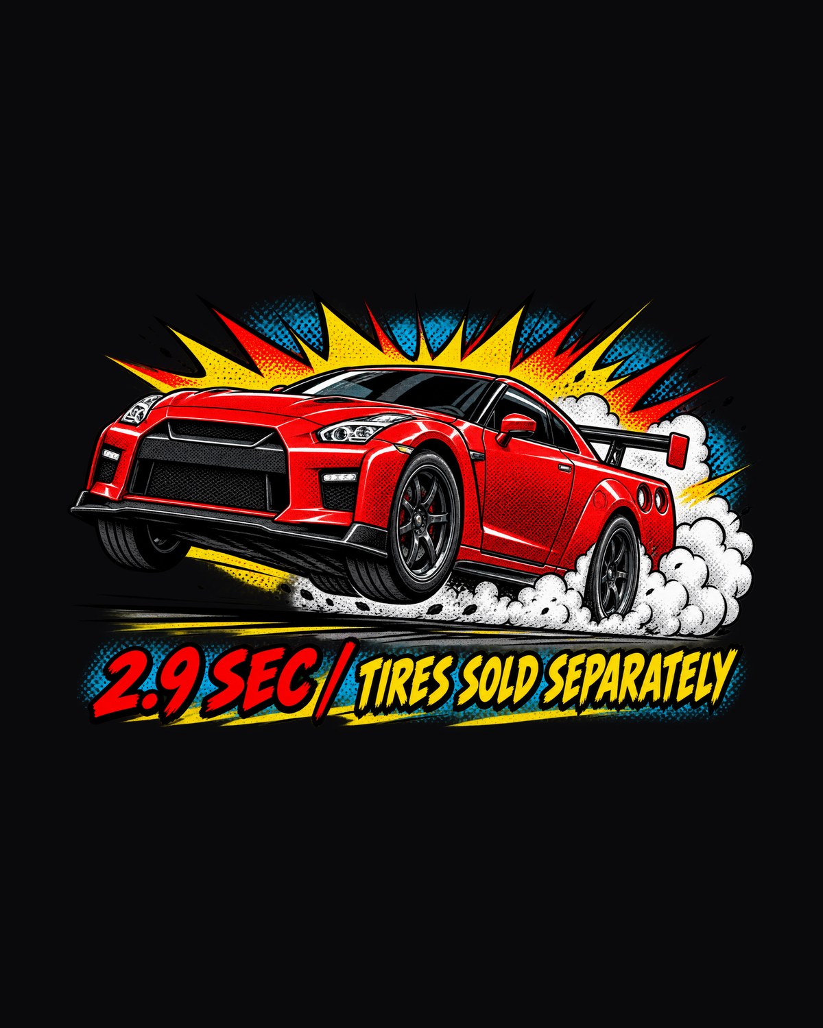 R35 Nissan GT-R Comic Pop Art Launch Graphic Tee design only