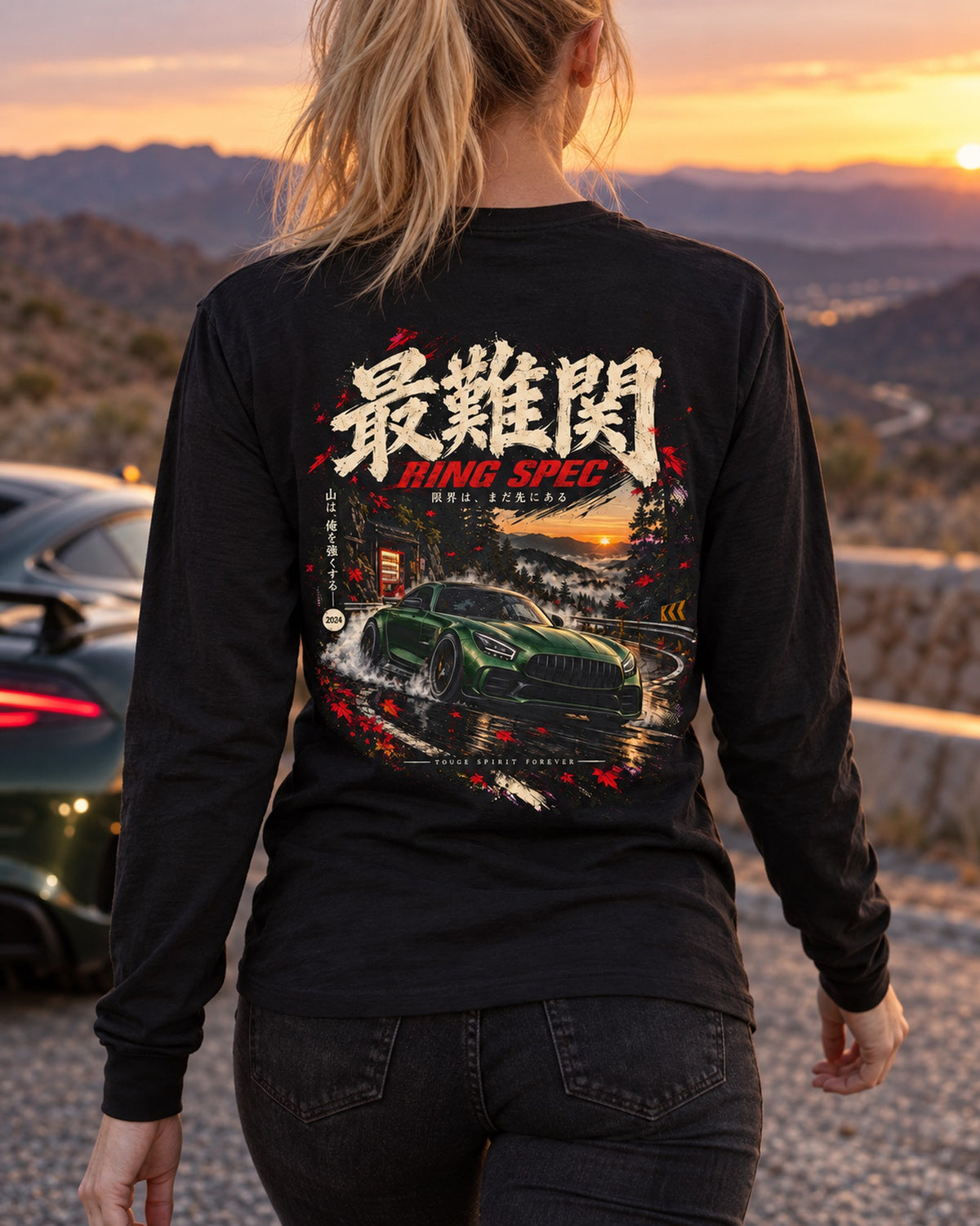 Mercedes-AMG GT R Ring Spec Shirt, Hoodie & More Long Sleeve Black worn hero