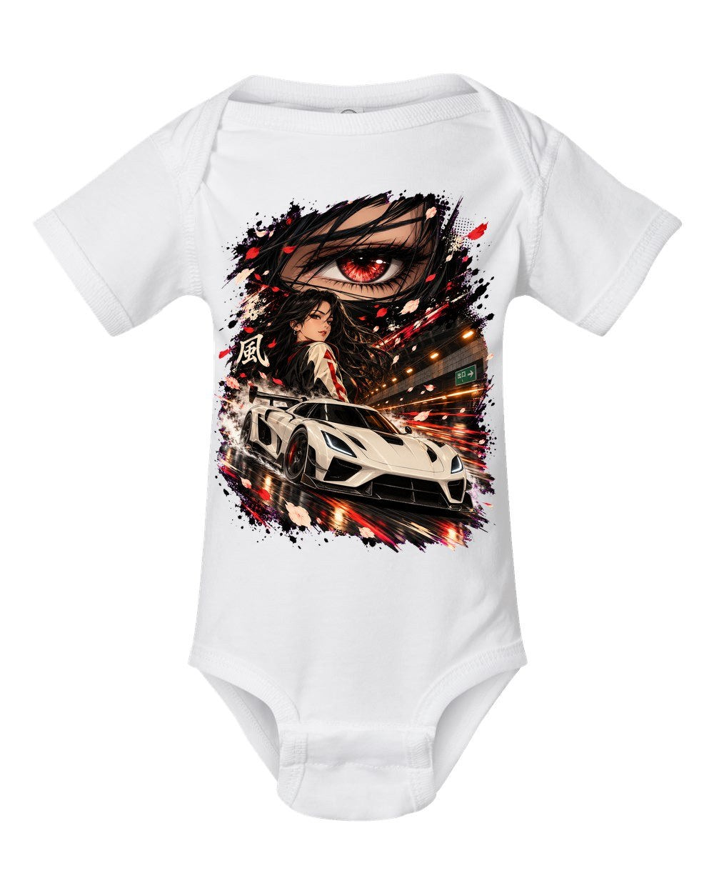Koenigsegg Jesko Anime Girl Baby Onesie White front