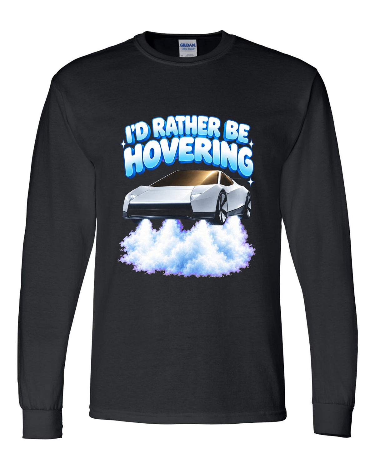 Tesla Roadster Rather Be Hovering Long Sleeve Black front