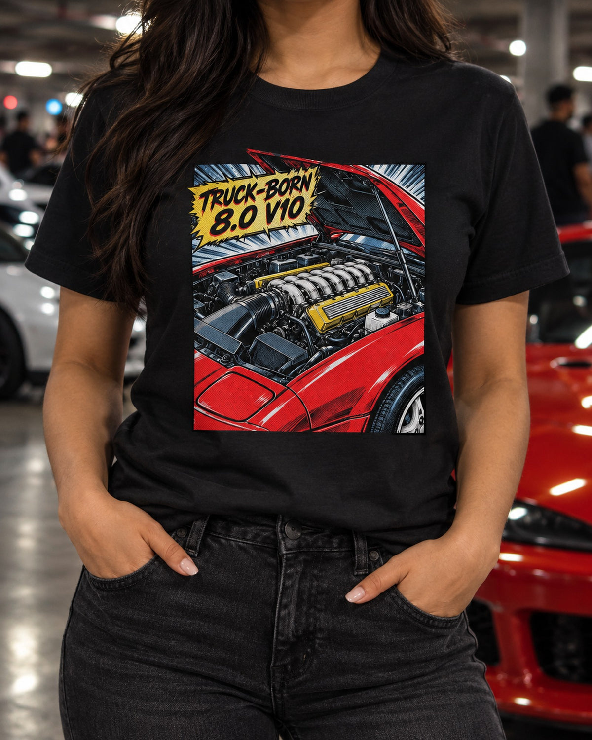 1993 Dodge Viper RT/10 SR I Retro Manga Halftone Panel Tee T-Shirt Black worn hero